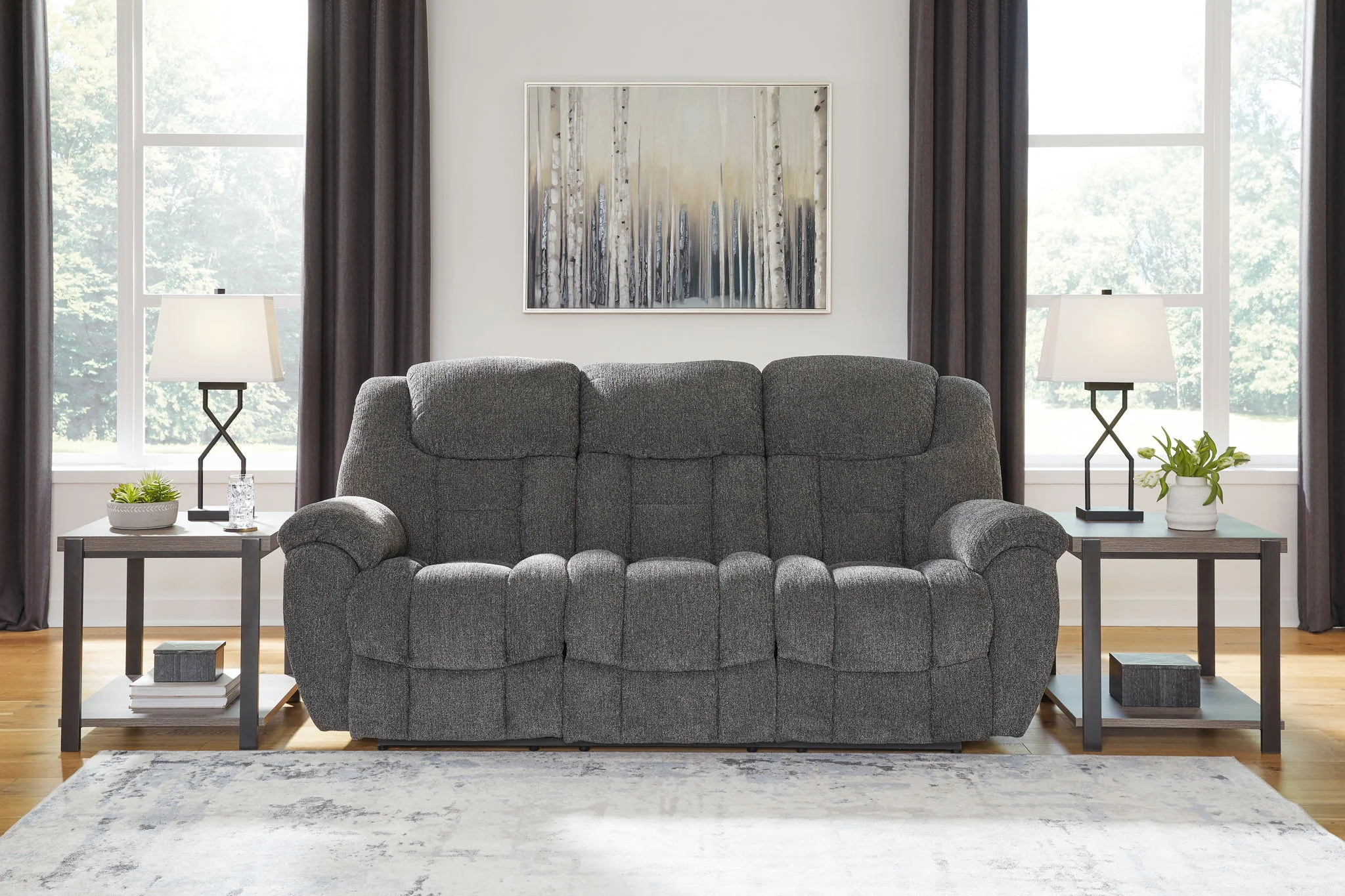 Foreside - Reclining Sofa - Charcoal - Image 3