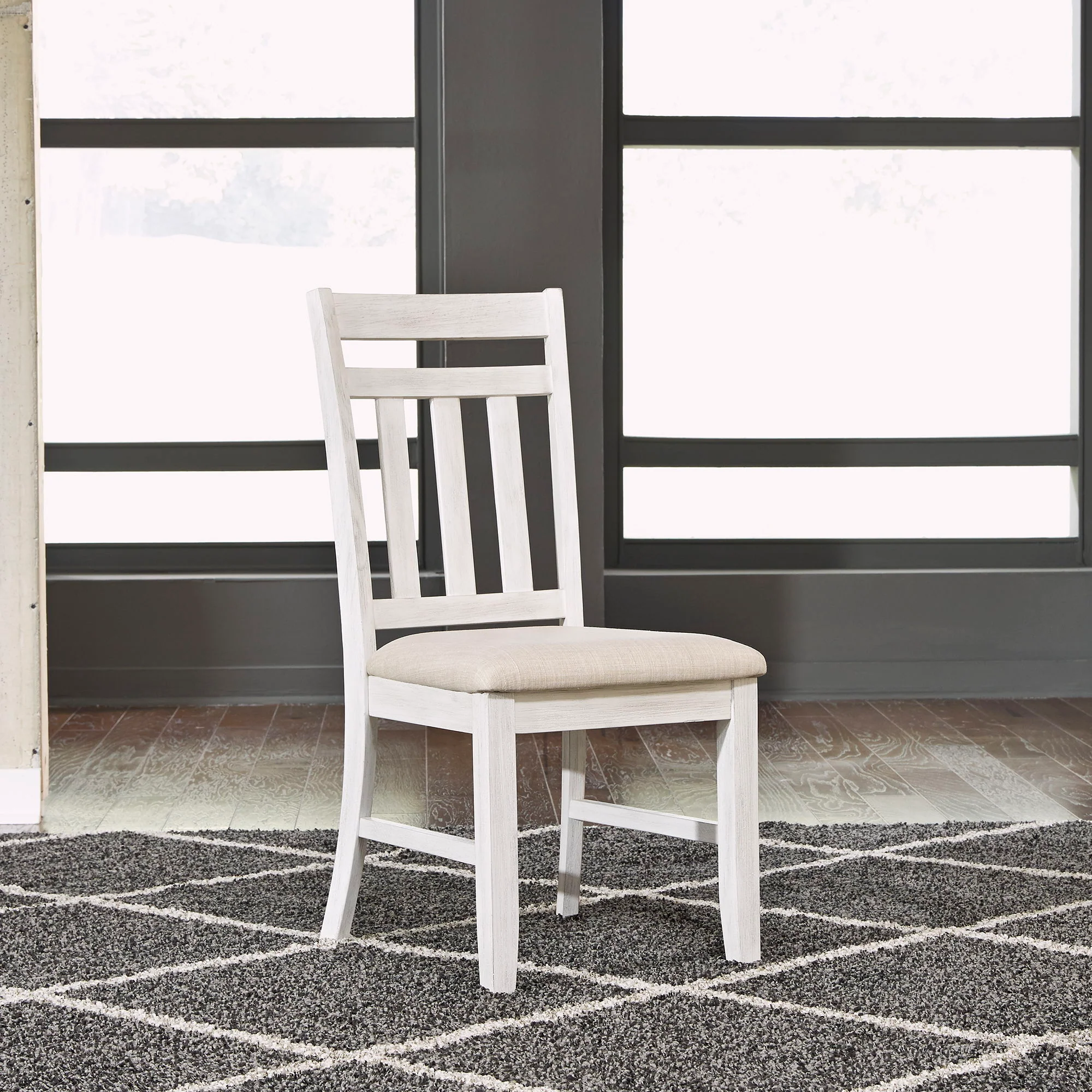 Summerville - Slat Back Side Chair - Soft White Wash / Wirebrushed Gray - Image 1