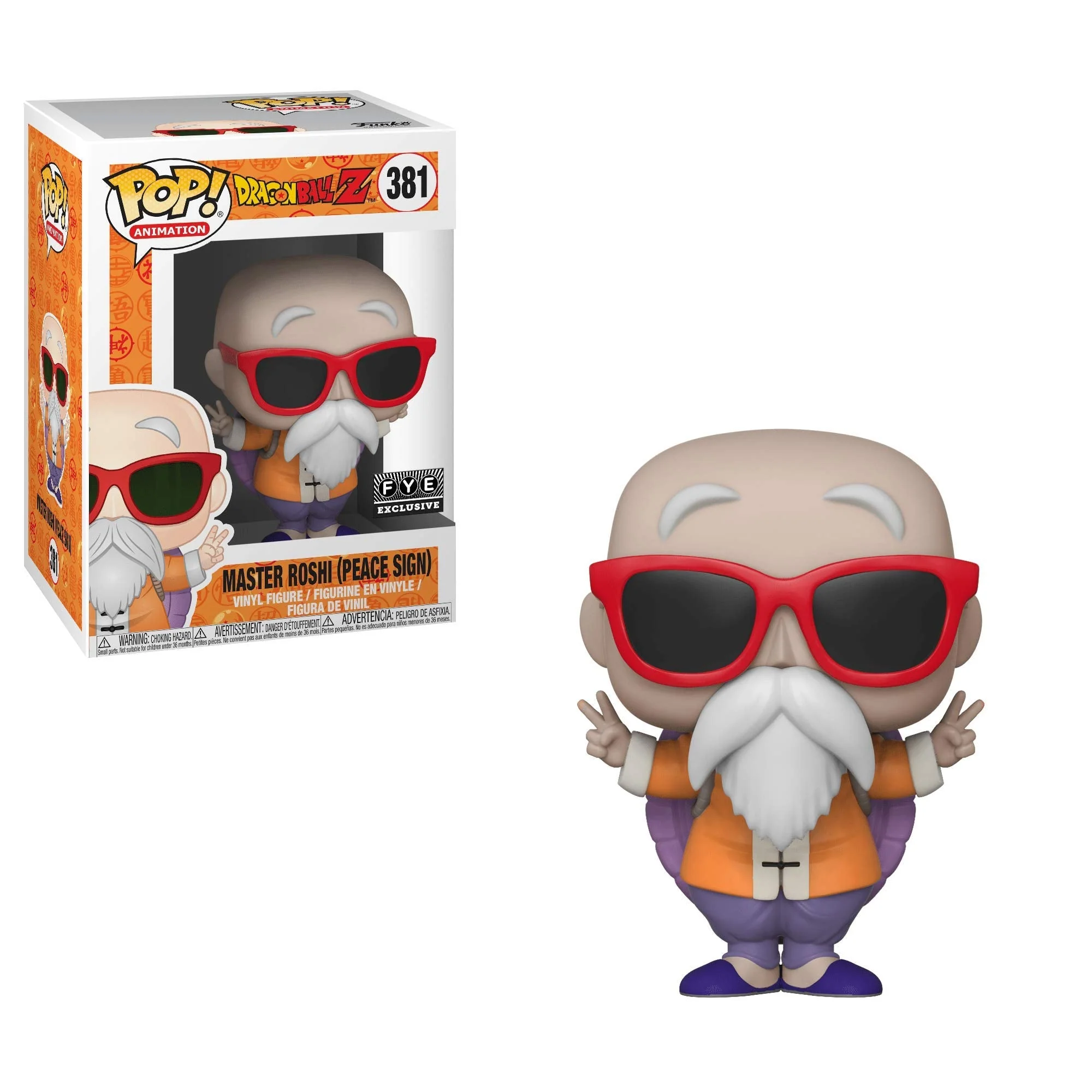 Funko Pop! Animation: Dragon Ball Z - Master Roshi Peace Sign Exclusive - Image 1