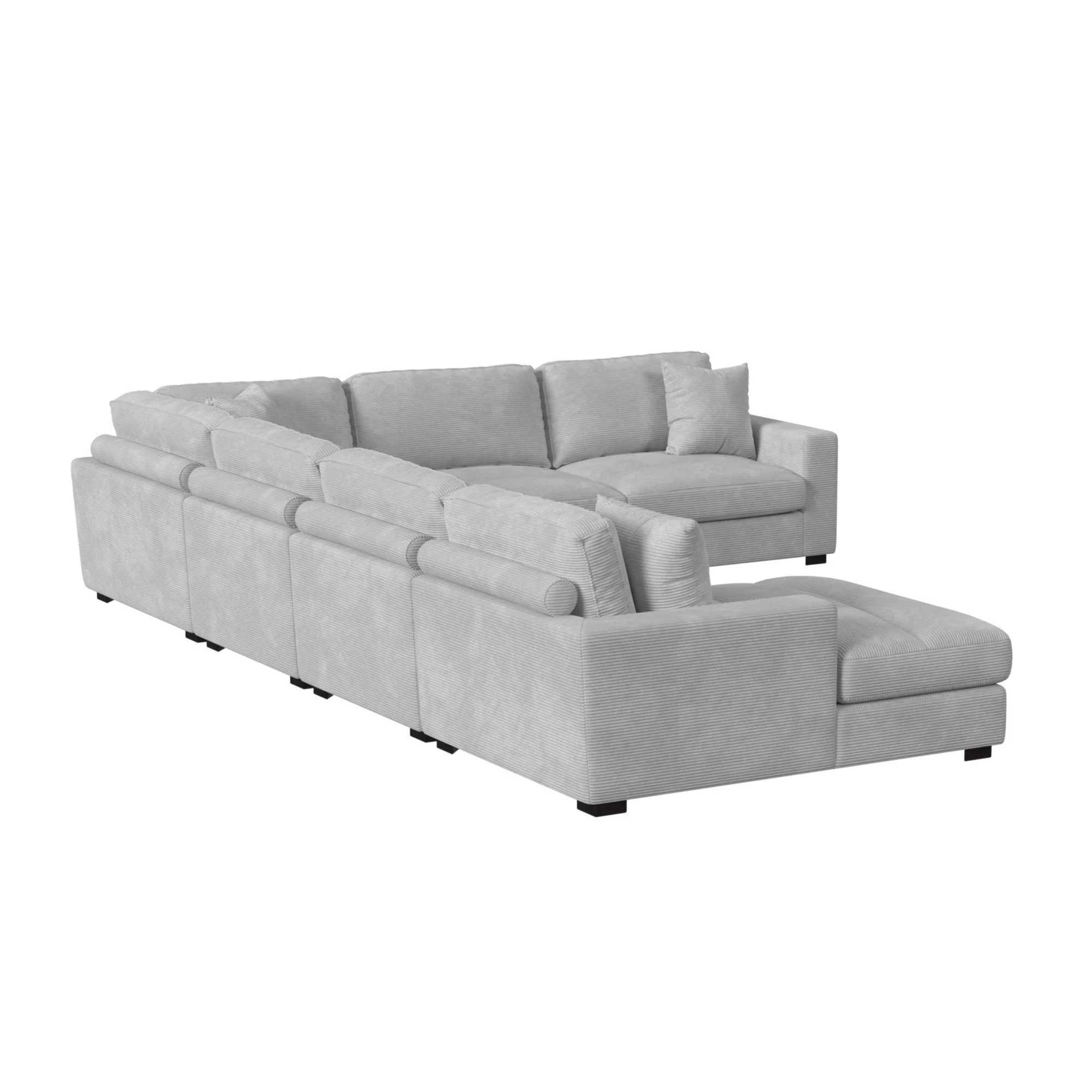 Arizona - Modular LHF Chaise With 1 Pillow - 20" Steno Stone - Image 3