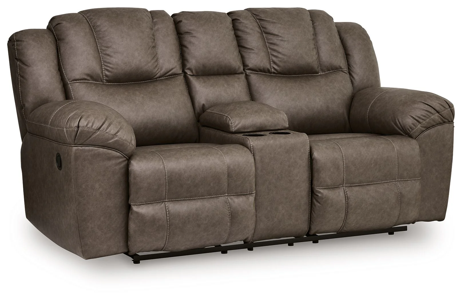 Lowilla - Double Reclining Loveseat With Console - Driftwood - Image 1