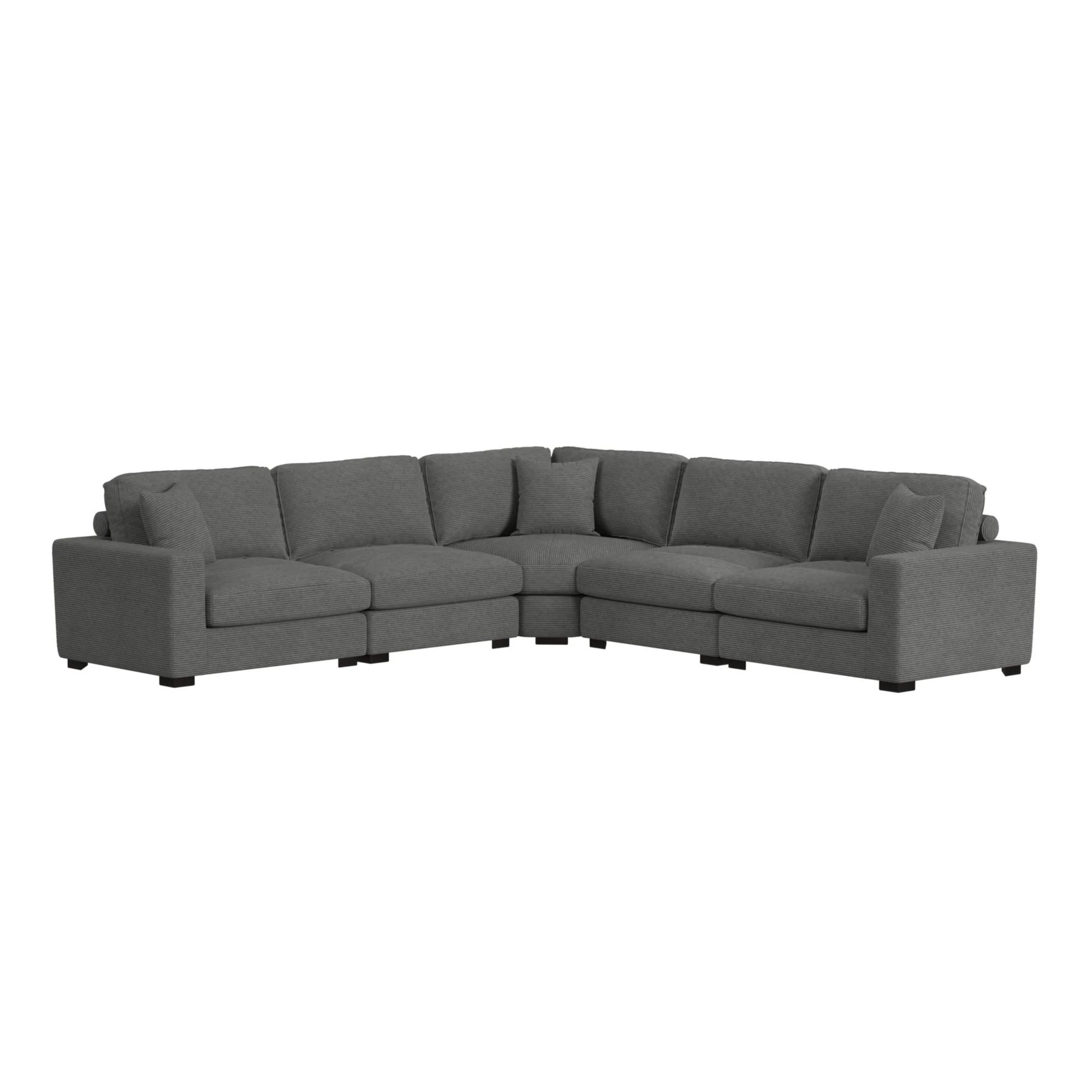 Arizona - Modular LHF Armchair With 1 Pillow 20" - Steno Charcoal - Image 3