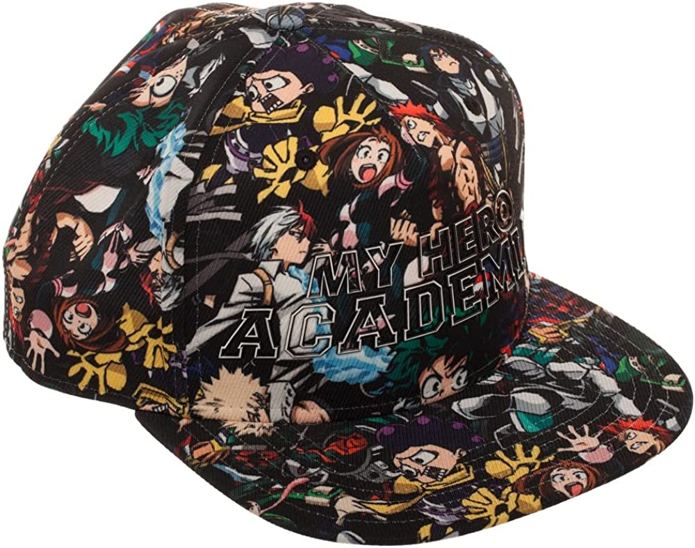 My Hero Academia Character Allover Art Snapback Flat Bill Hat - Image 3