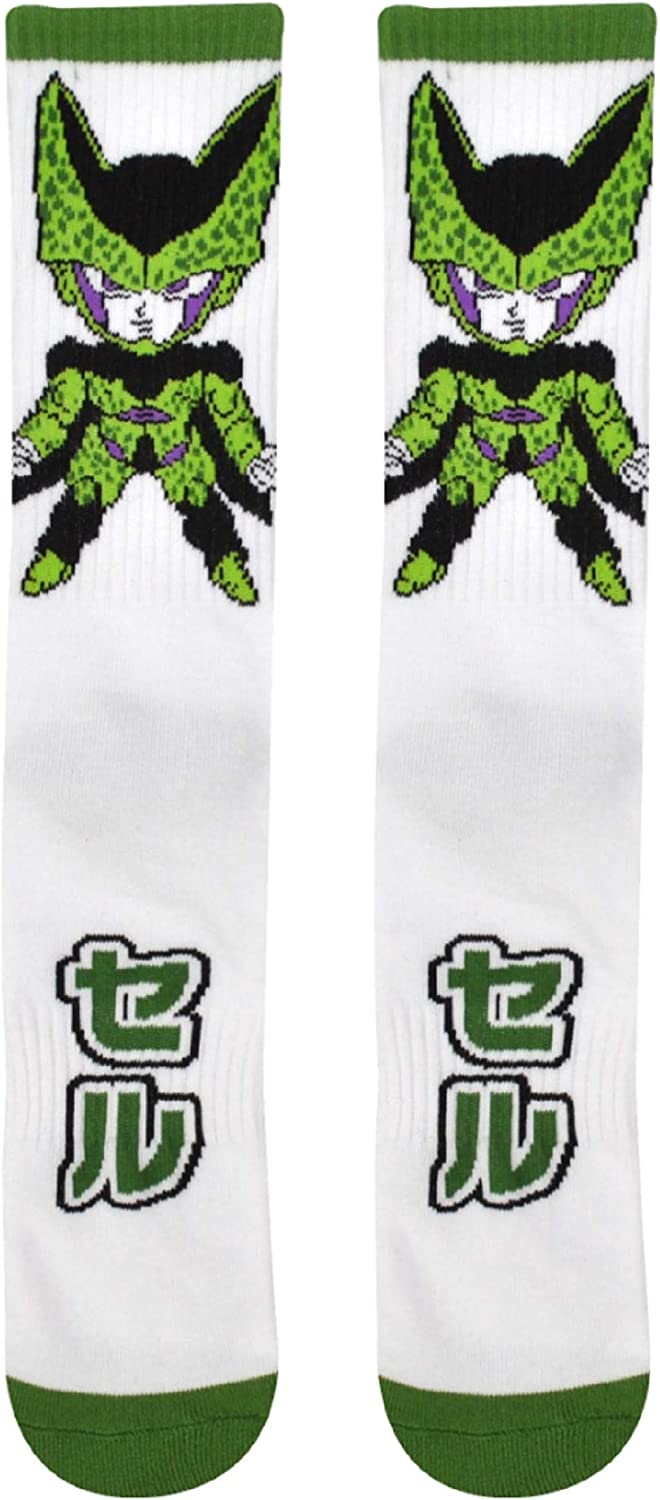 Dragon Ball Z Cell Chibi Anime Athletic Crew Socks - Image 1