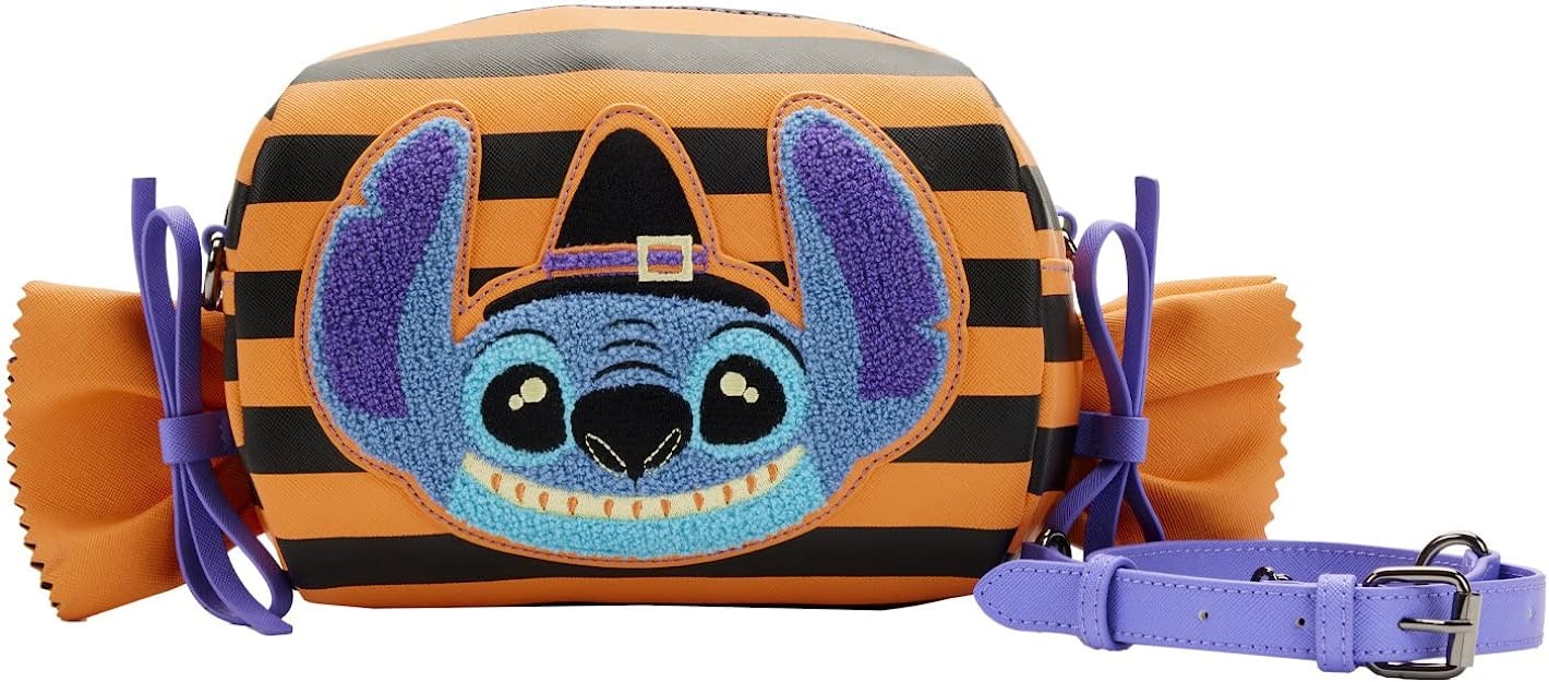 Loungefly Disney Lilo and Stitch Striped Halloween Candy Wrapper Crossbody Bag Purse - Image 2