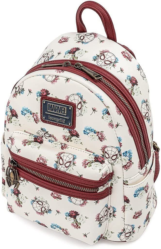 Loungefly Marvel Spider-man Floral All Over Print Womens Double Strap Shoulder Backpack Bag - Image 2