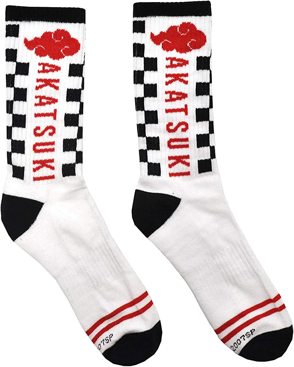 Naruto Shippuden Akatsuki Clouds Anime Athletic White Crew Socks - Image 2