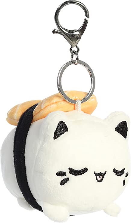 Aurora - Tasty Peach - 3.5" Salmon Sushi Meowchi Keychain - Image 1