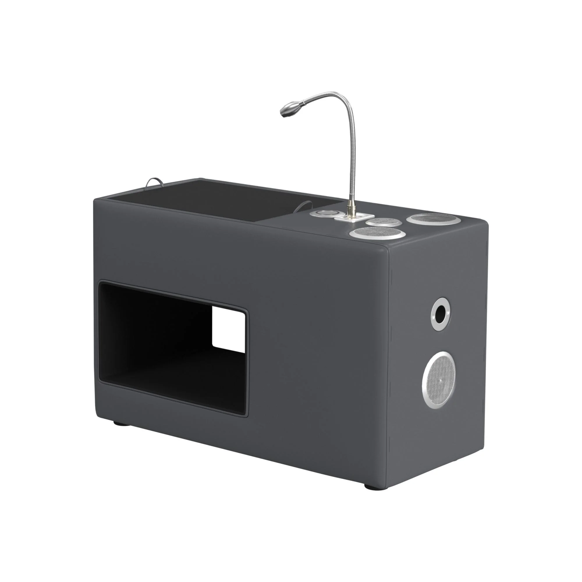 Valari - Nightstand PU With Electronic Features - Gray - Image 1