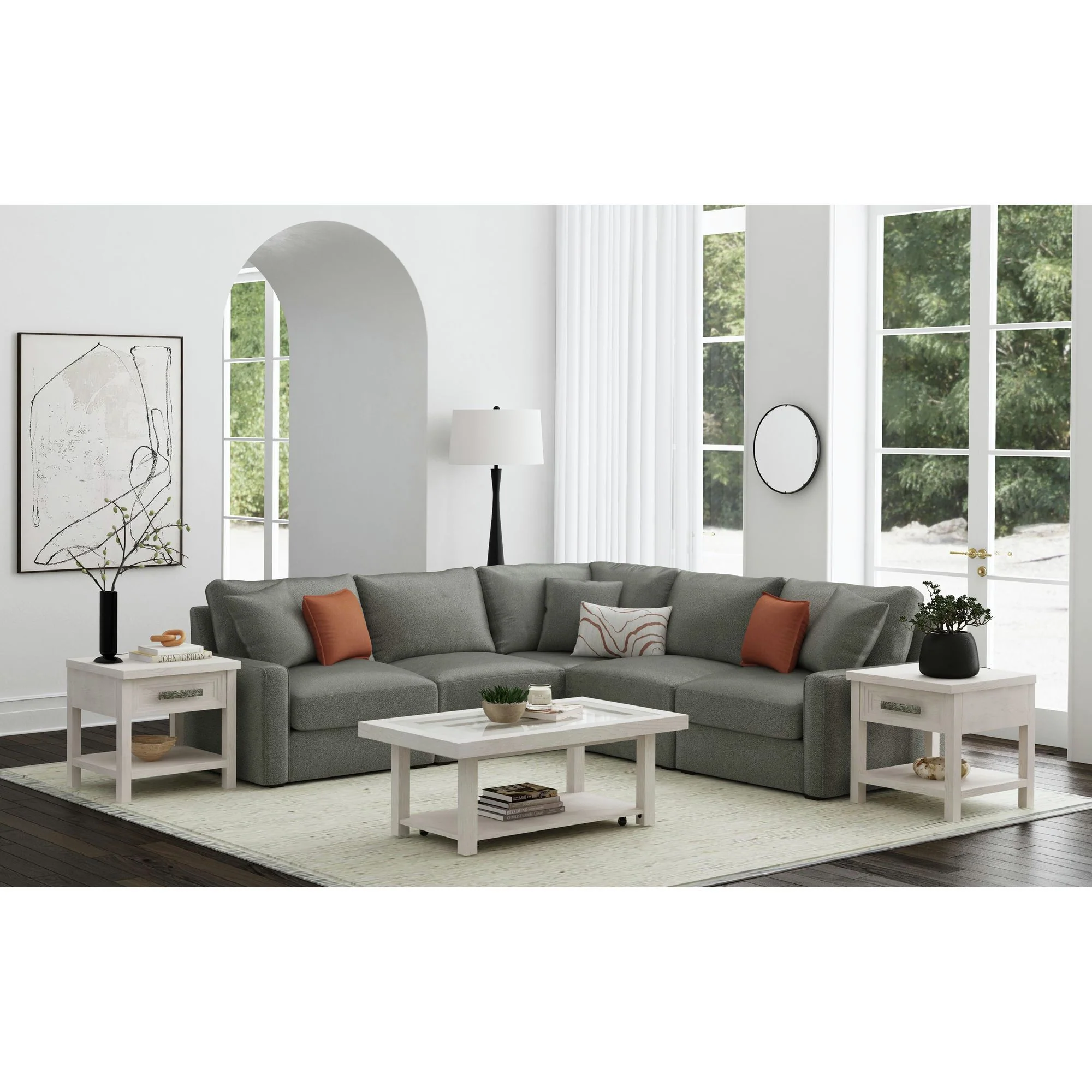 Avalanche - End Table With USB - Antique White - Image 2