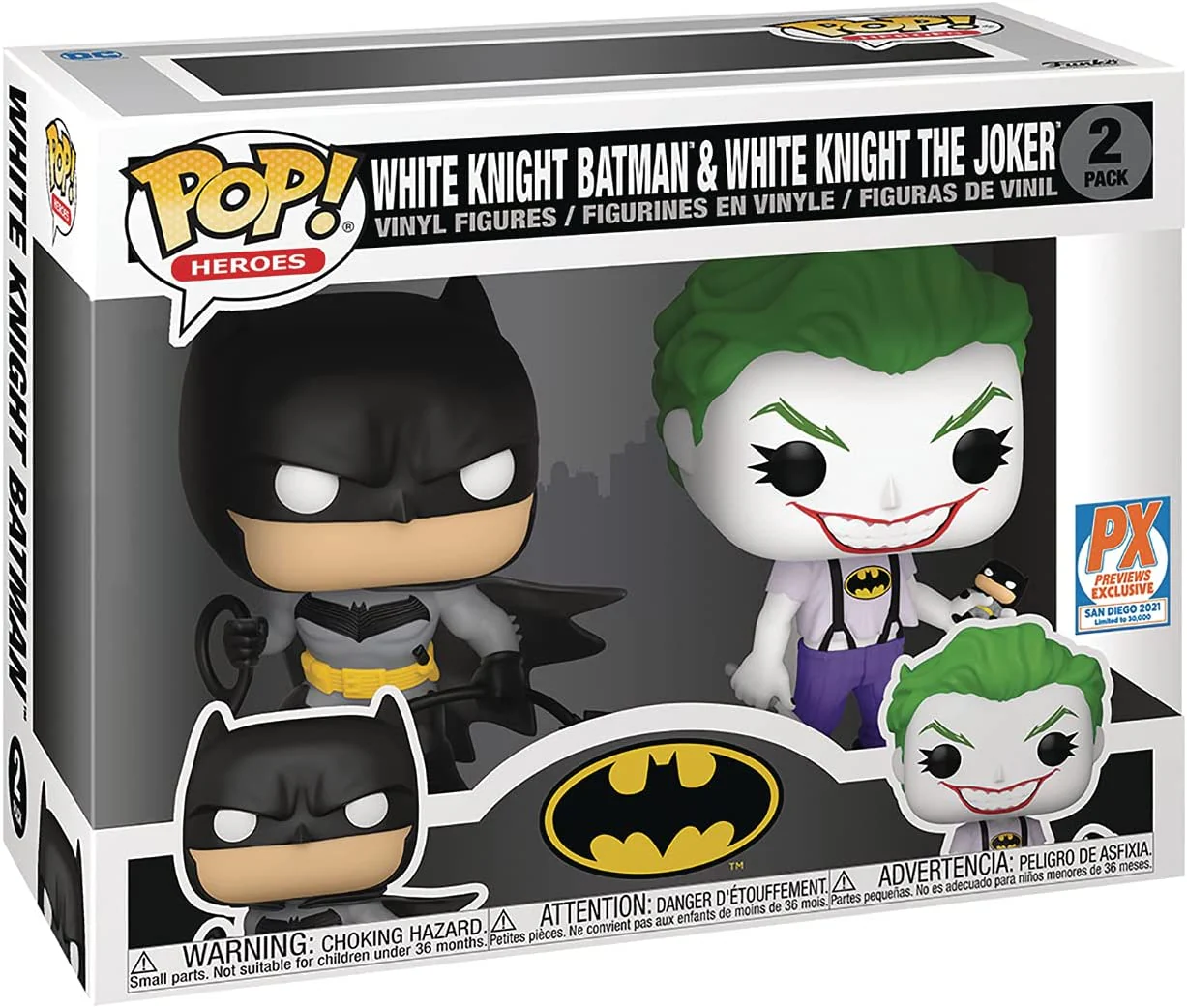Funko Pop! DC Heroes: Batman White Knight: Batman & Joker 2 pack Vinyl Figure - Image 2