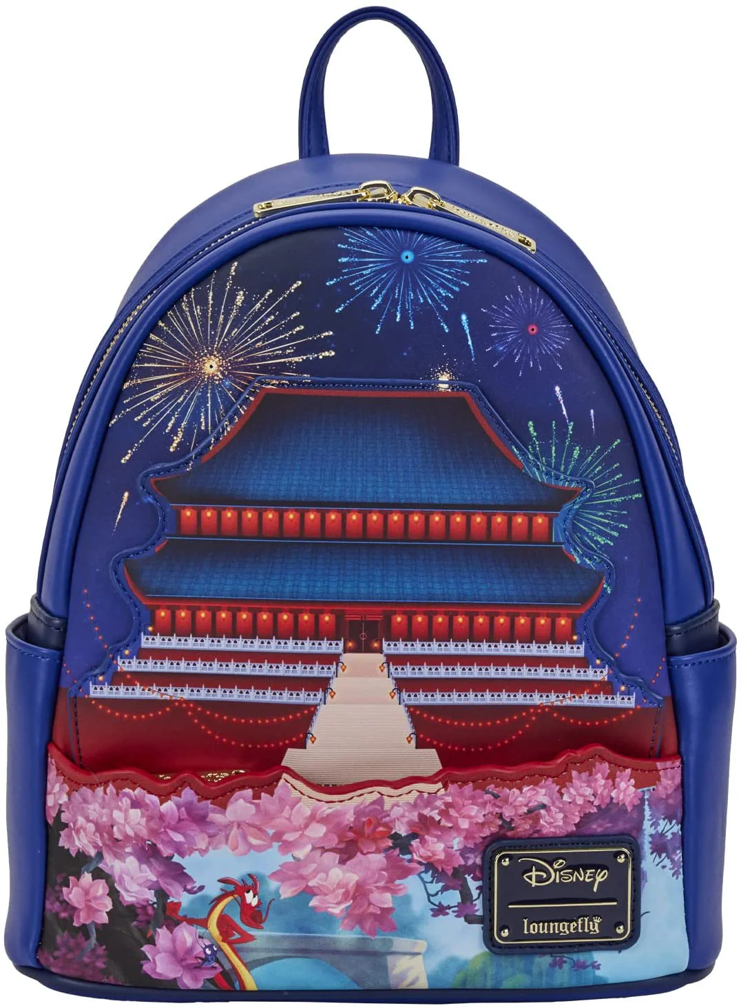 Loungefly Mulan Castle Light Up Womens Double Strap Shoulder Bag Purse Backpack - Image 1