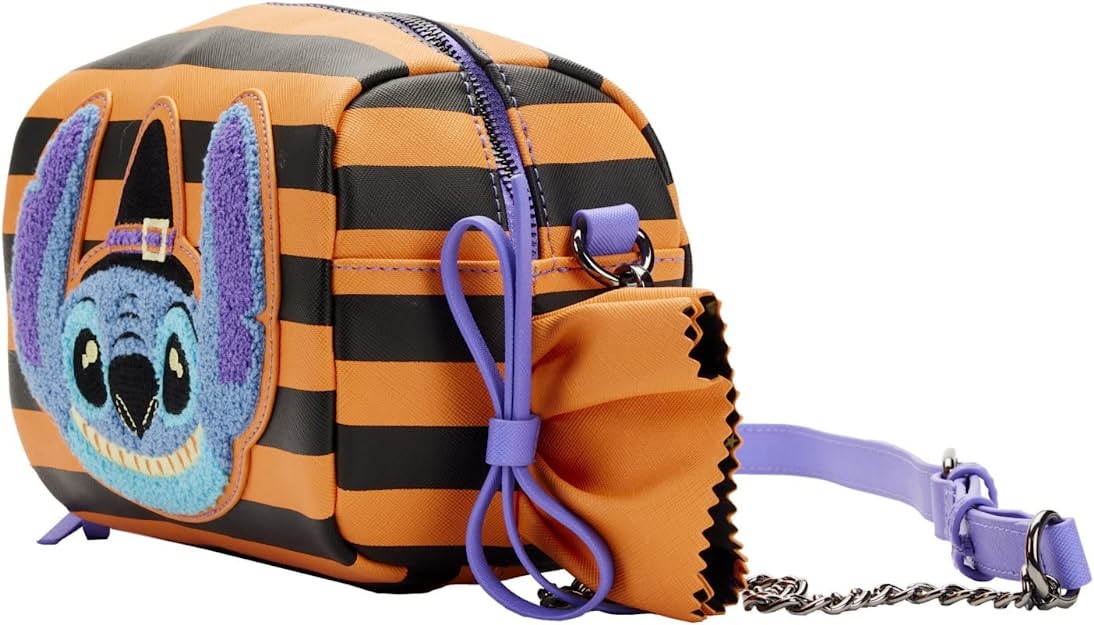 Loungefly Disney Lilo and Stitch Striped Halloween Candy Wrapper Crossbody Bag Purse - Image 3