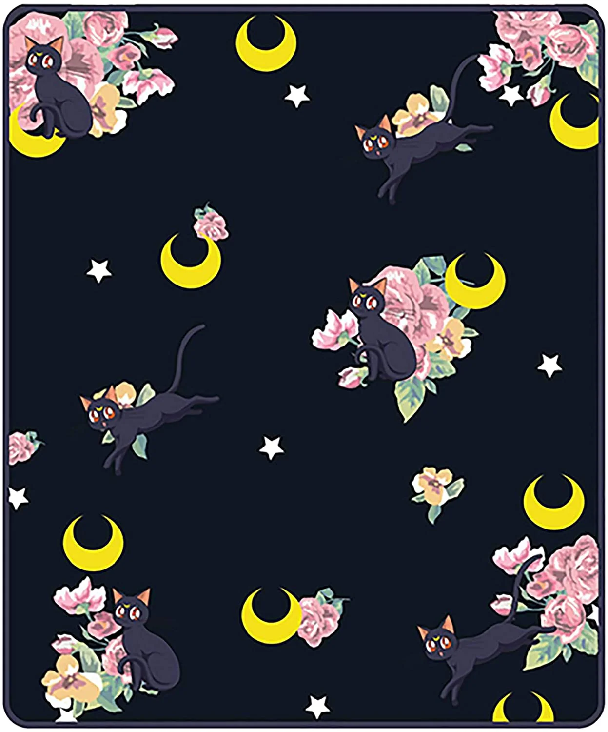 Great Eastern Entertainment Sailor Moon Luna Throw Blanket 46" X 60" - Image 1