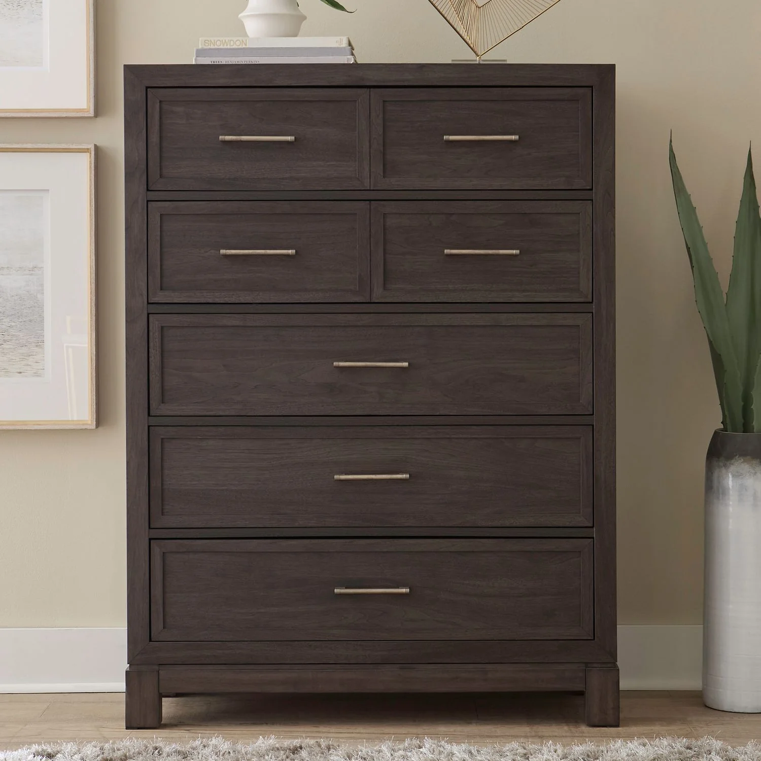 Modern Edge - 5 Drawer Chest - Caffe - Image 1