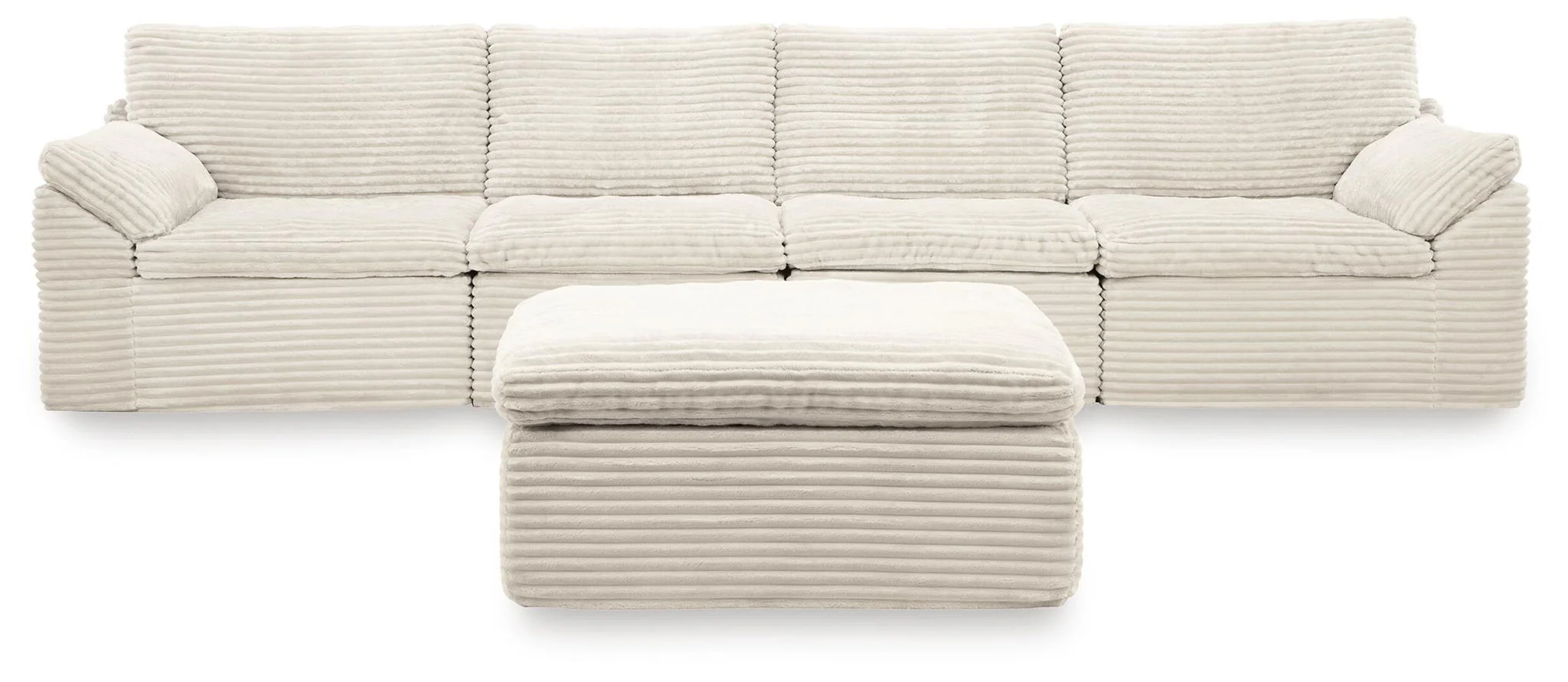 Fannin – 4-Piece Sectional With Ottoman – Ivory