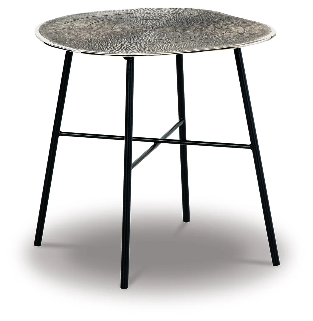 Laverford - Round End Table - Chrome / Black - Image 1
