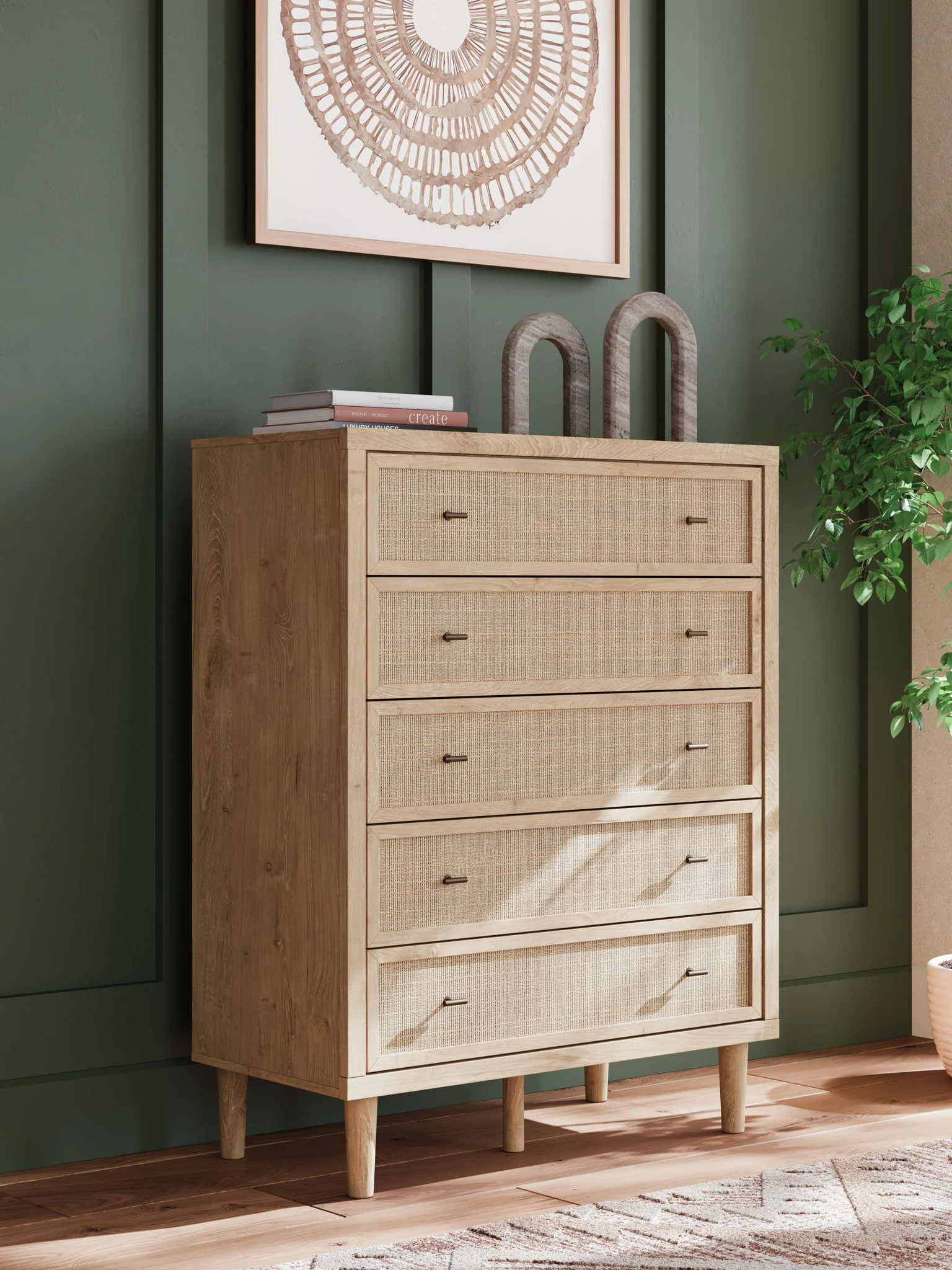 Cielden - Five Drawer Wide Chest - Two-Tone - Image 3