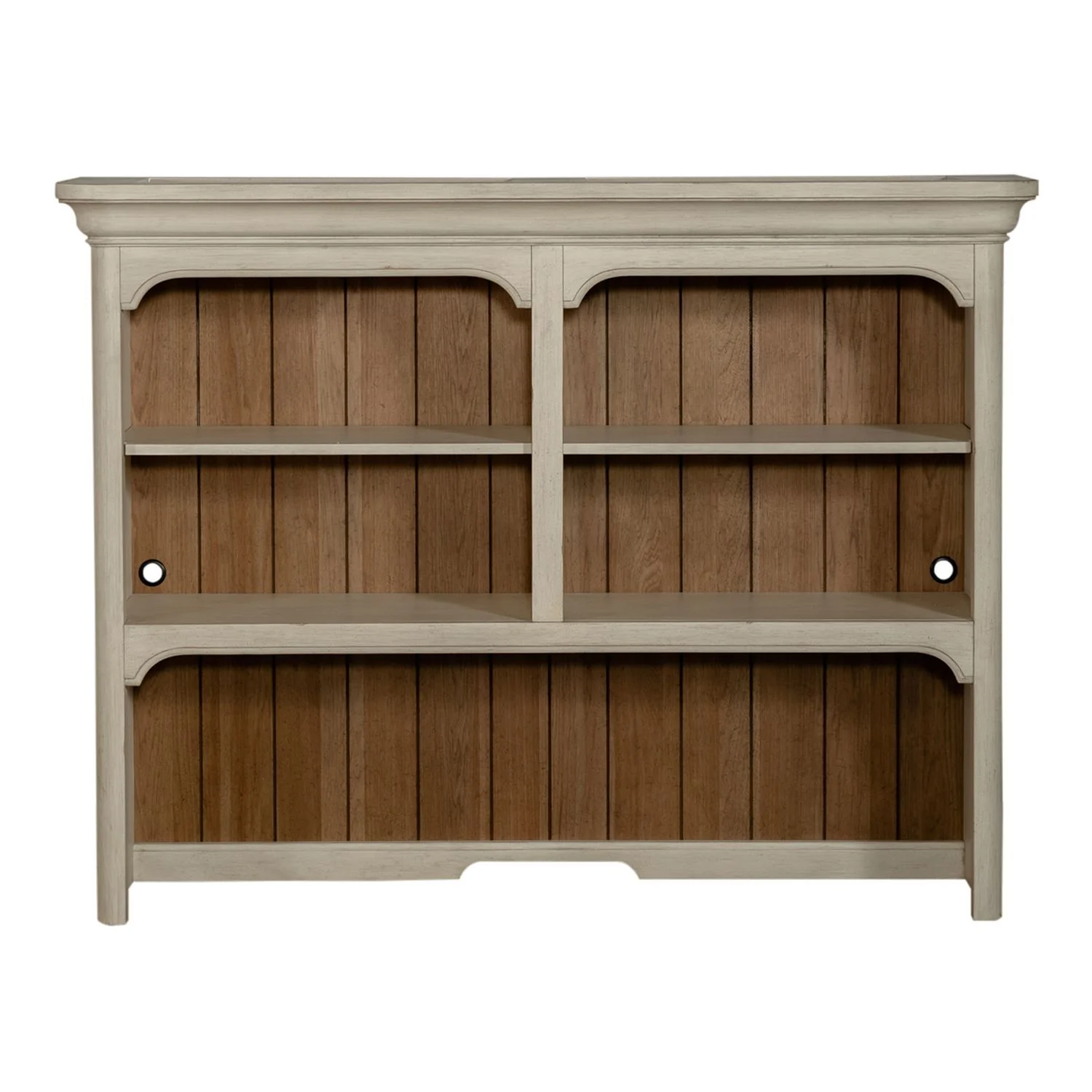 Farmhouse Reimagined - Credenza Hutch - Antique White / Chestnut Tops - Image 2