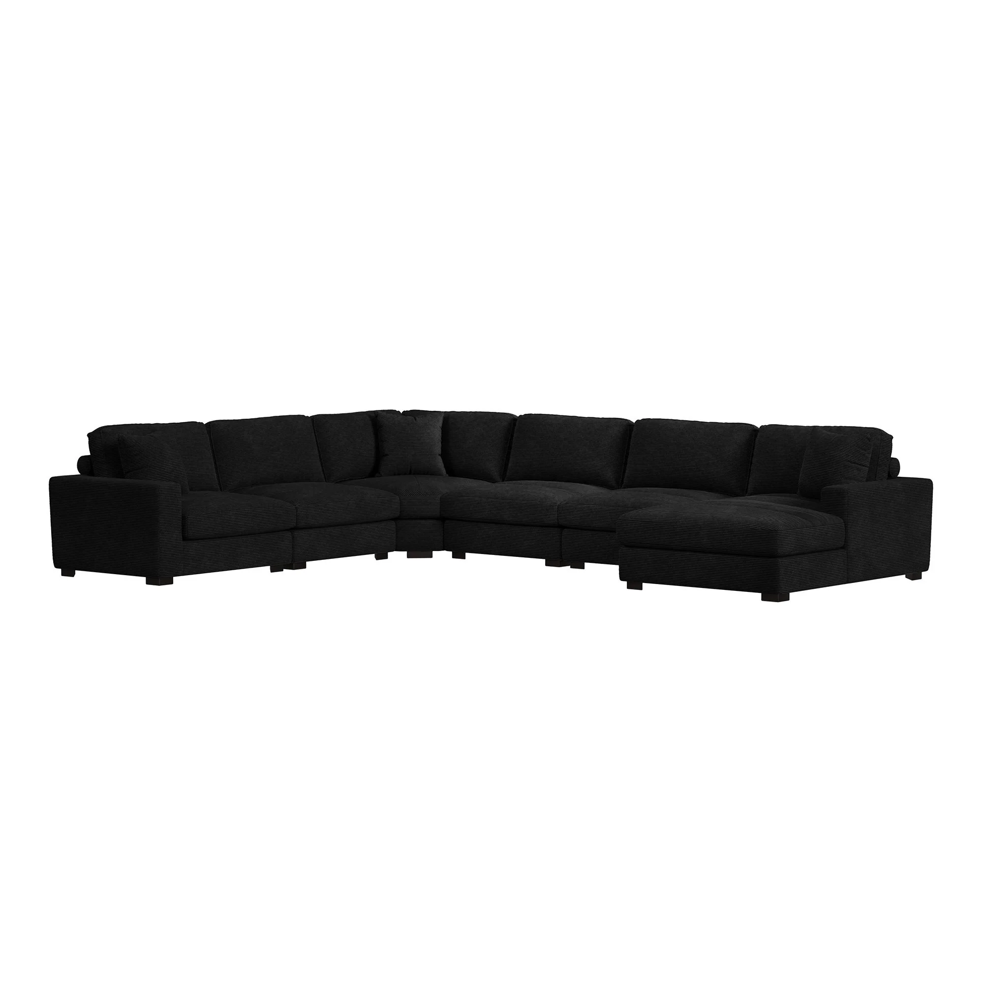 Arizona – Modular Wedge With 1 Pillow 20″ – Steno Black