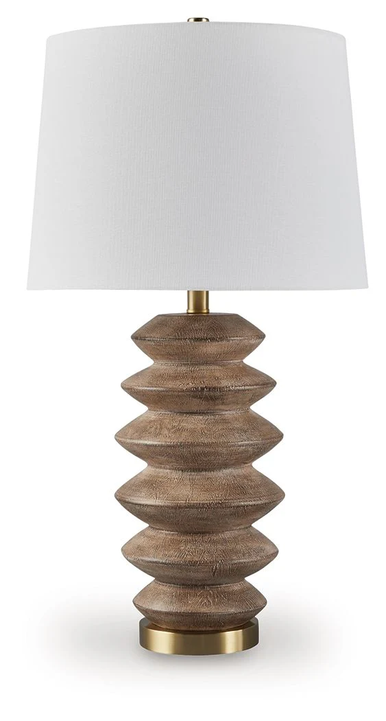 Jyllyard - Poly Table Lamp - Brown / Gold Finish - Image 1