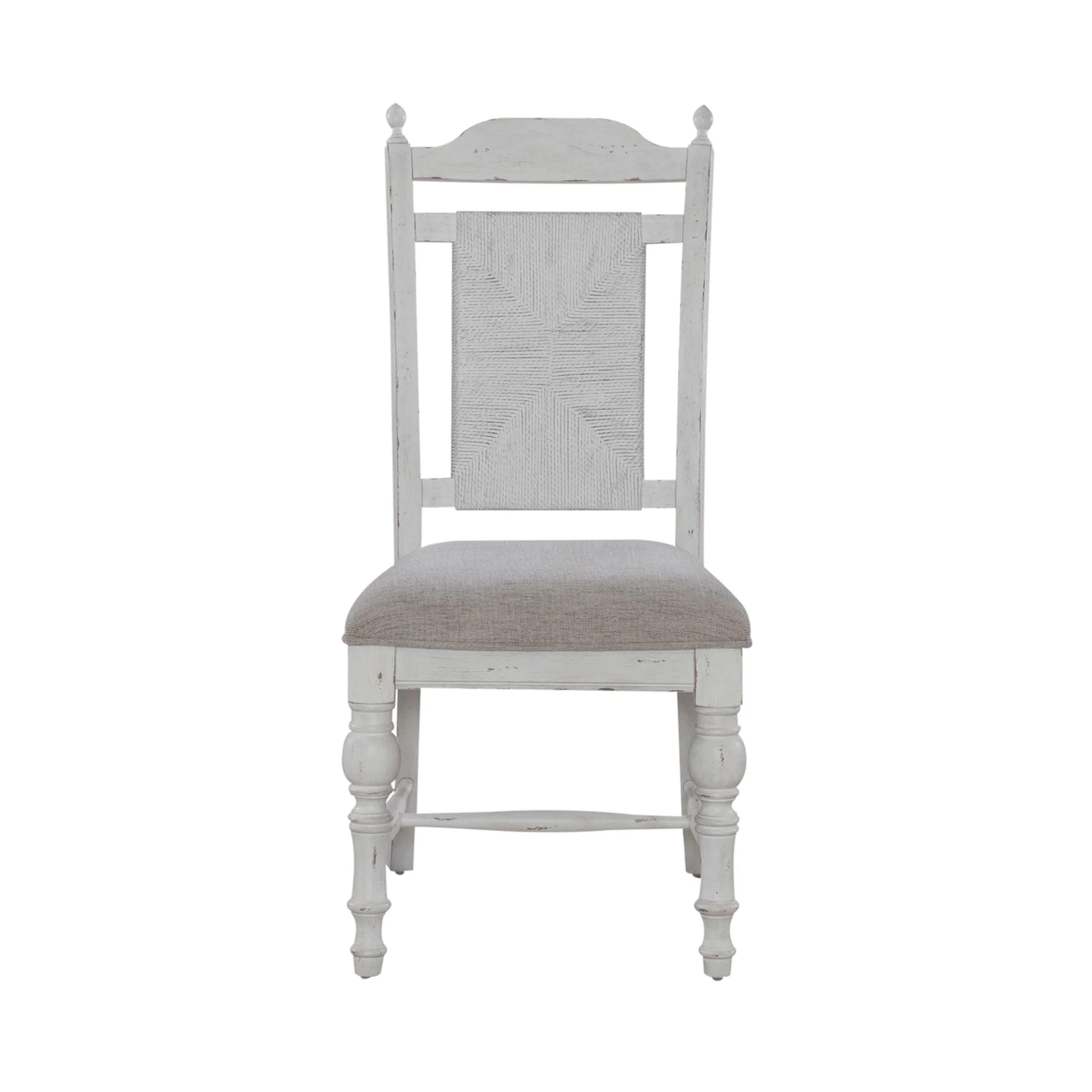 River Place - Panel Back Side Chair - Riverstone White & Tobacco - Image 2