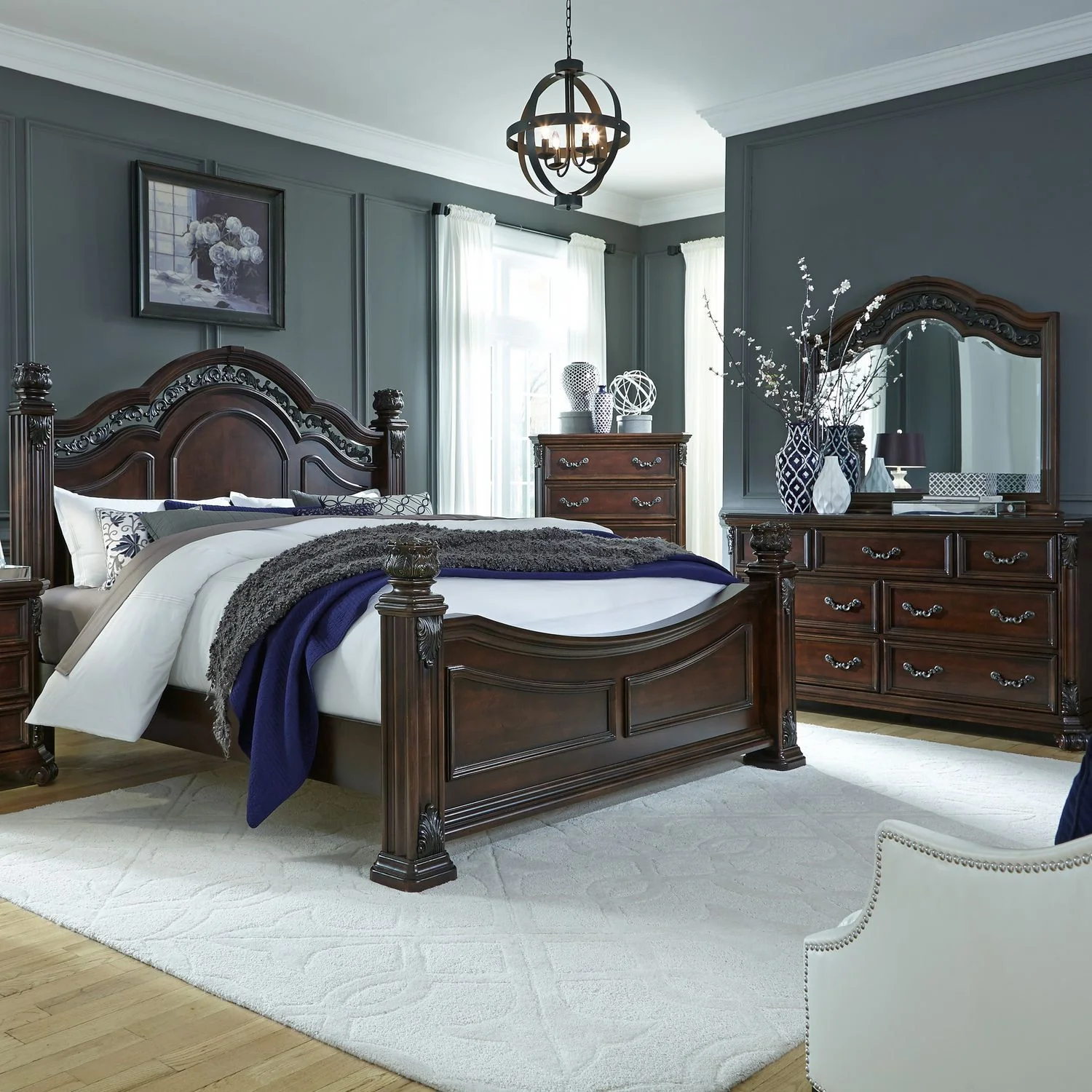 Messina Estates - Poster Bed, Dresser & Mirror - Image 1