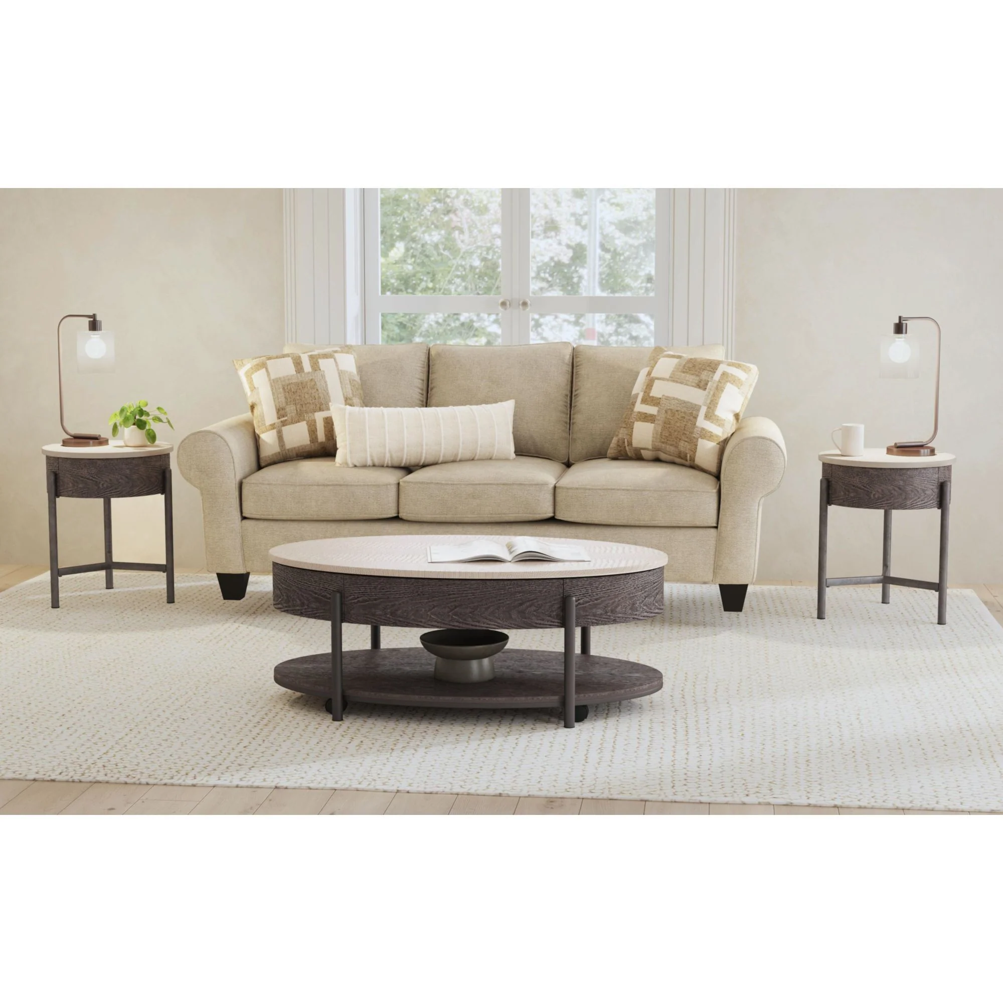 Nica - Lift Top Coffee Table - White And Brown - Image 2