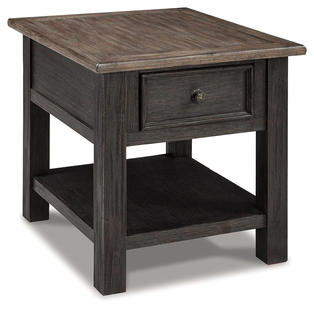 Tyler Creek - Rectangular End Table - Grayish Brown / Black - Image 1