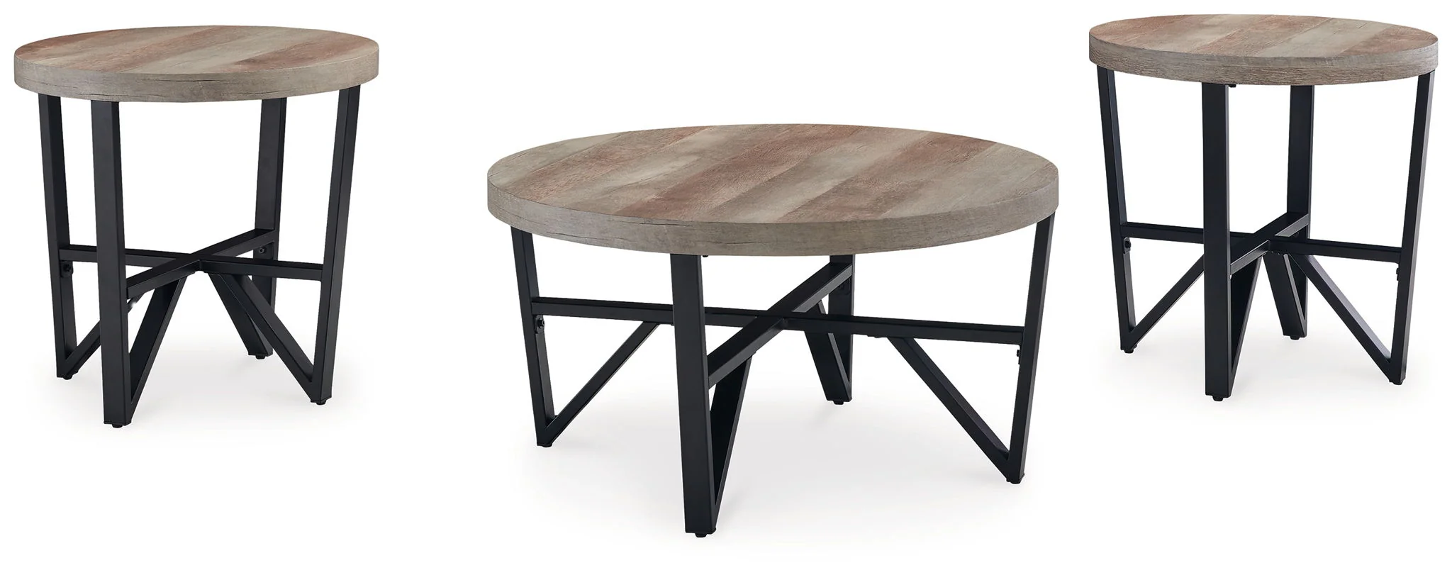 Deanlee – Occasional Table Set (Set of 3) – Grayish Brown / Black