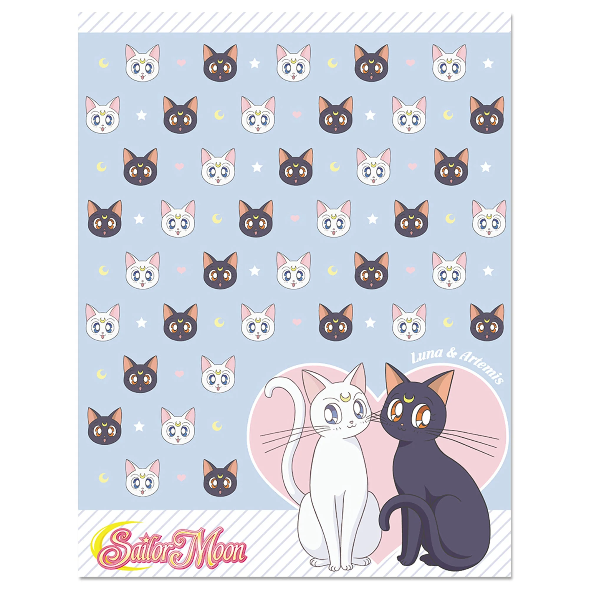 Sailor Moon R Luna And Artemis Pastel Style Throw Blanket Great Eastern - Image 1