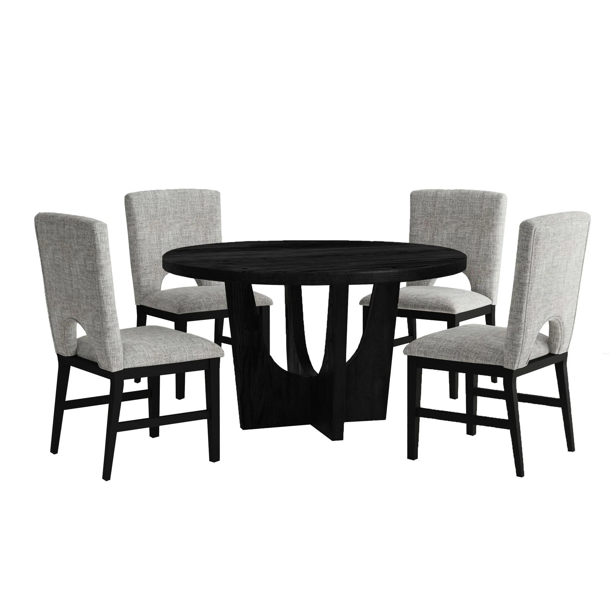 Oregon – 5 Piece Standard Height Dining Set (Round Table And Four Chairs)
