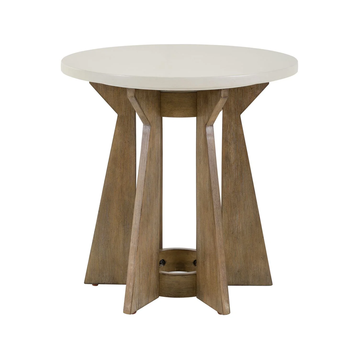 Berkley Square - Round End Table - Linen & Khaki - Image 2