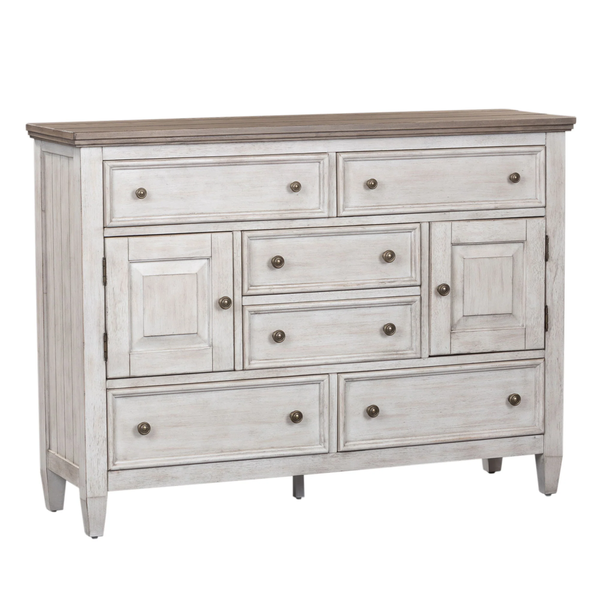 Heartland - 2 Door 6 Drawer Chesser - Antique White / Tobacco Tops - Image 2