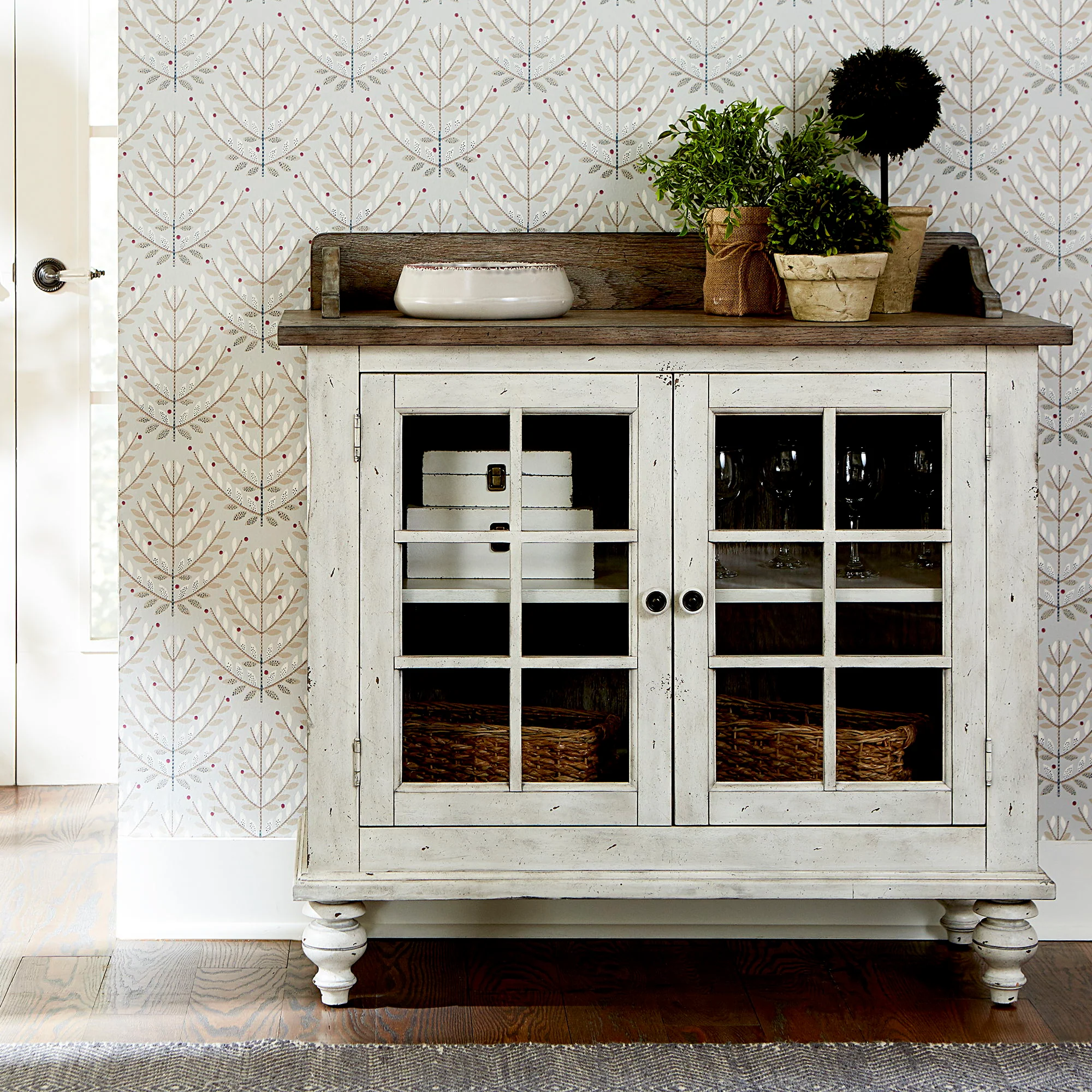 Whitney – Server – Antique Linen / Weathered Gray