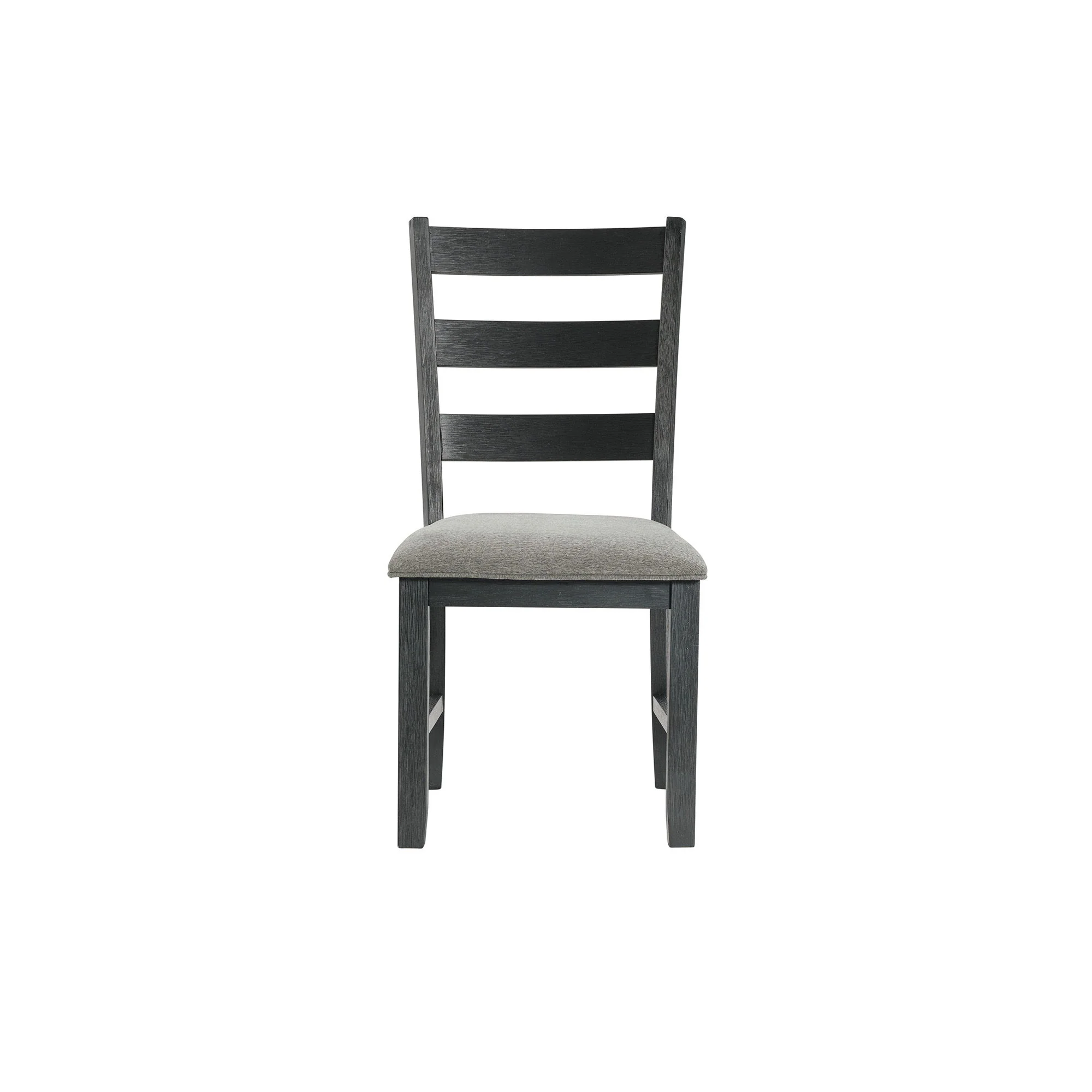 Martin - Dining Side Chair With Gray Fabric (Set of 2) - Black Finish - Image 2