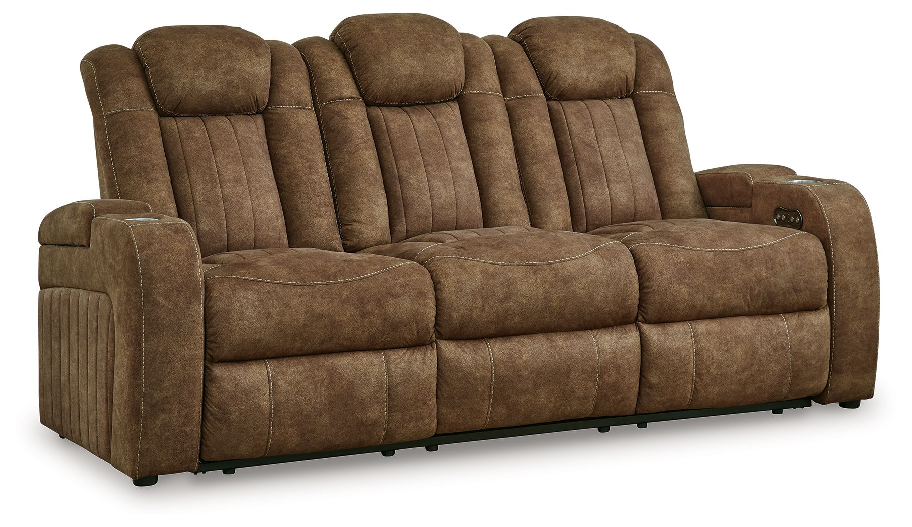 Wolfridge – Power Reclining Sofa With Adj Headrest – Brindle