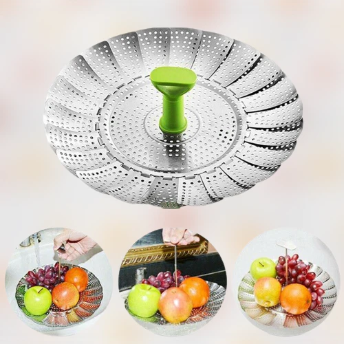 Stainless Steel Foldable Steamer Basket - Image 1