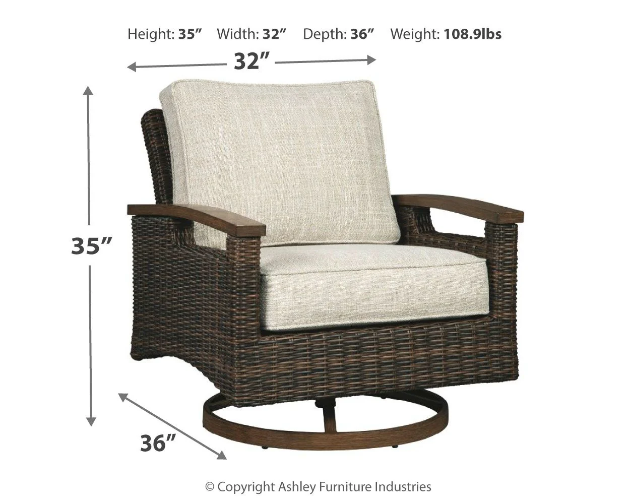 Paradise Trail - Swivel Lounge Chair (Set of 2) - Medium Brown - Image 3