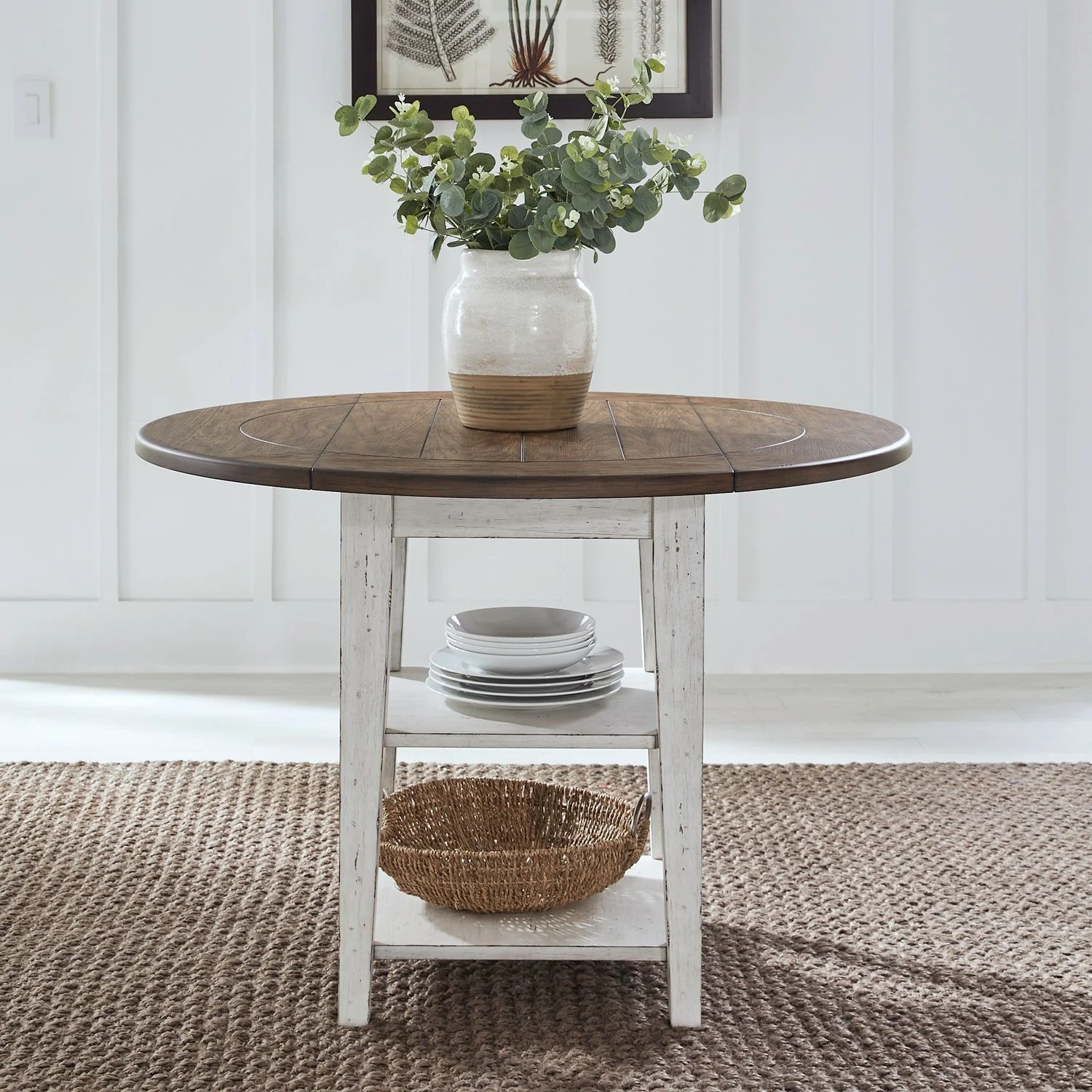Al Fresco - Drop Leaf Table - Graphite & Whitestone - Image 1