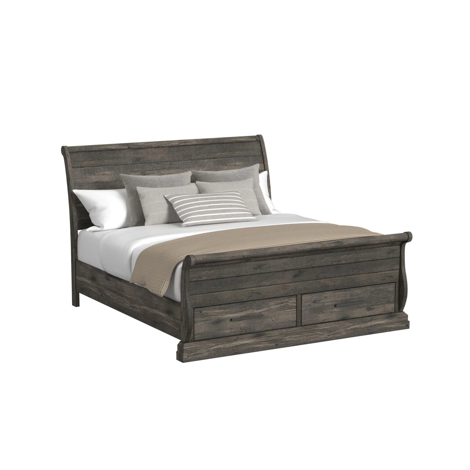 Park Ridge - King Sleigh Storage Footboard With Slats - Charcoal - Image 1