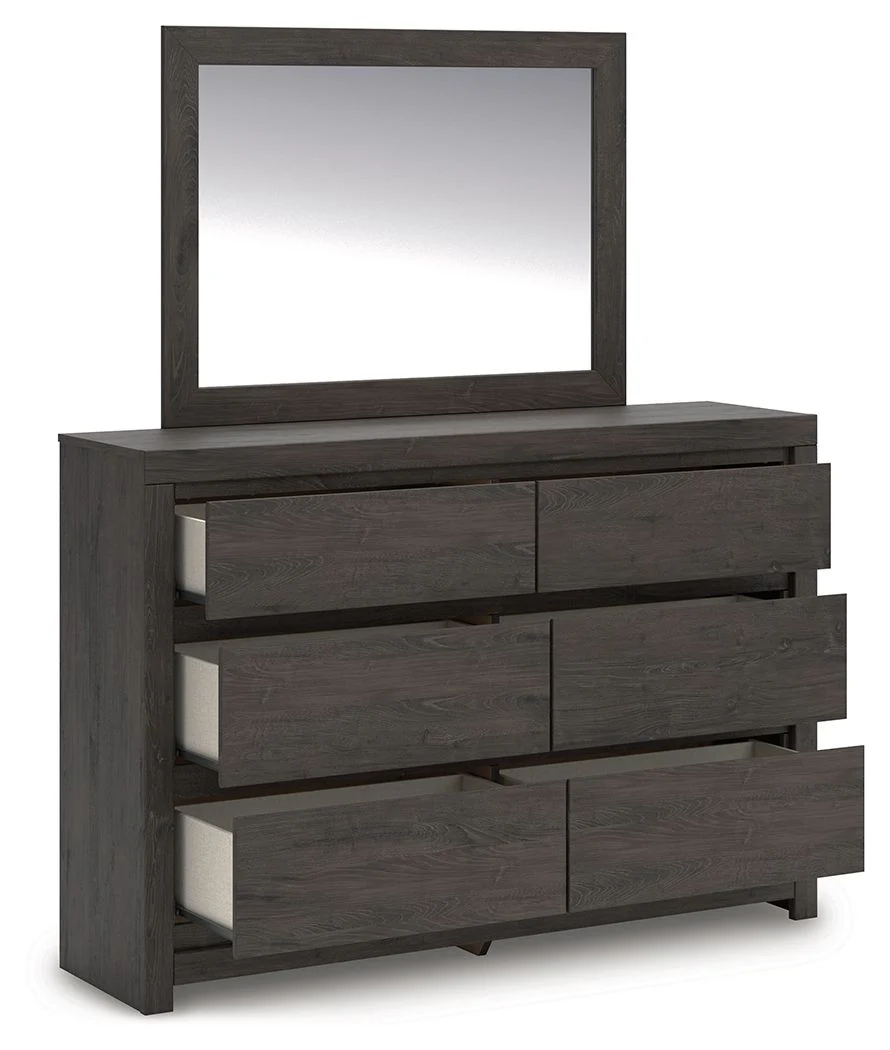 Fraluna - Dresser And Mirror - Charcoal - Image 3
