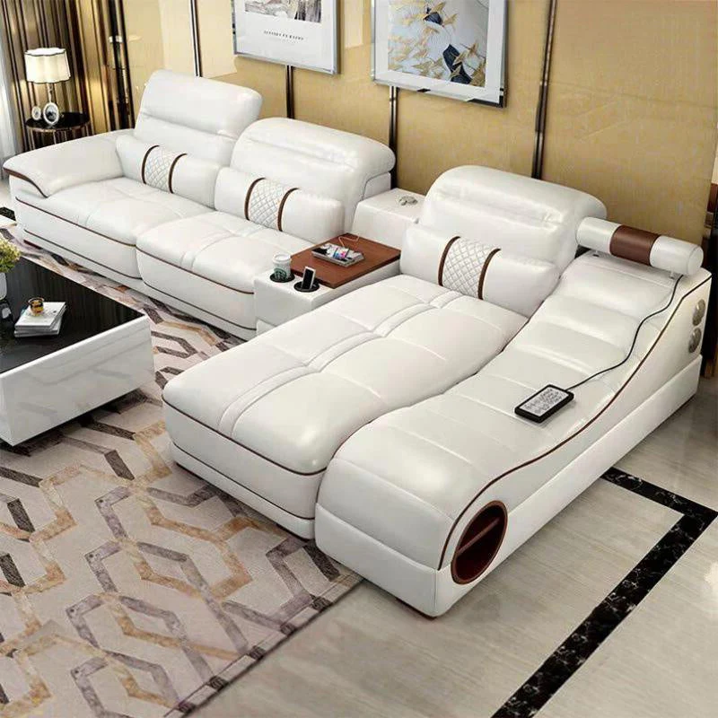 Luxury Multifunctional Elite Elegance Leather Sofa Set - Image 1