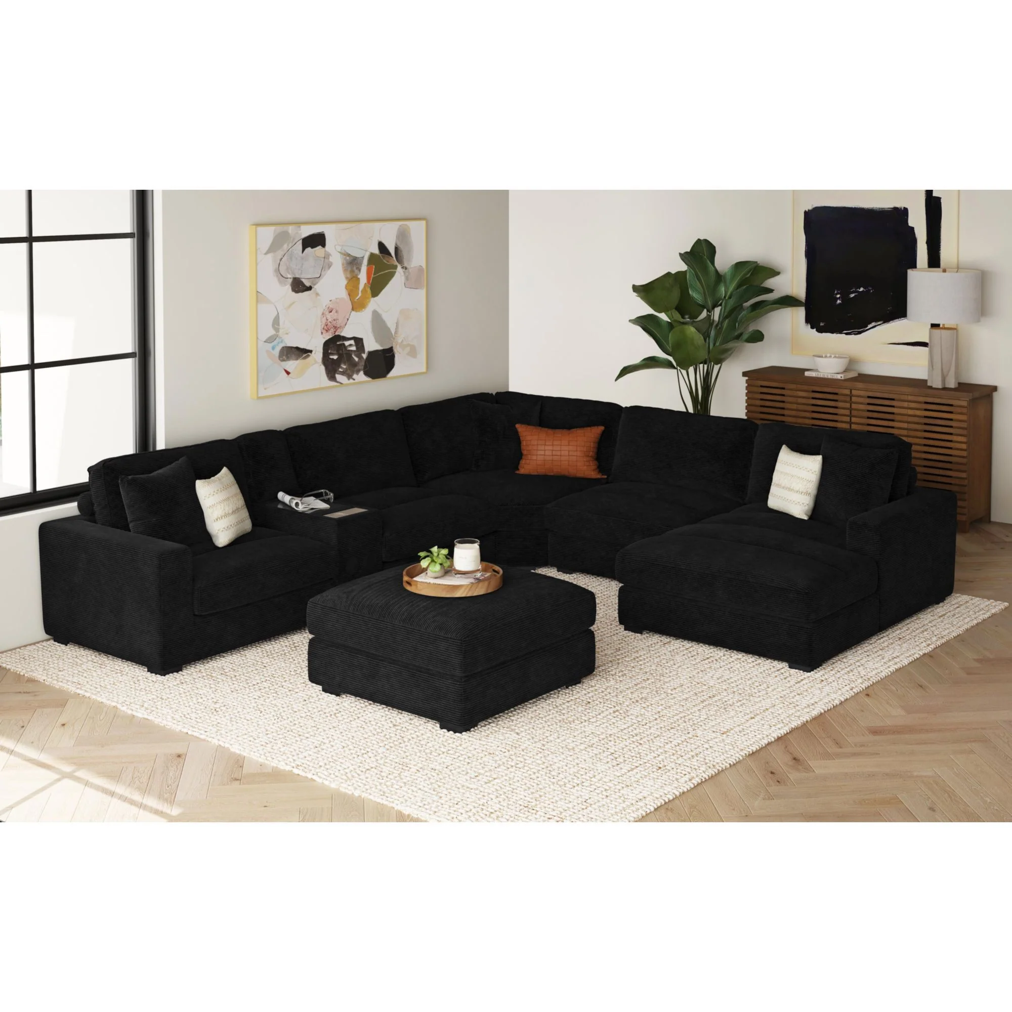 Arizona - Modular Armless Chair - Steno Black - Image 3
