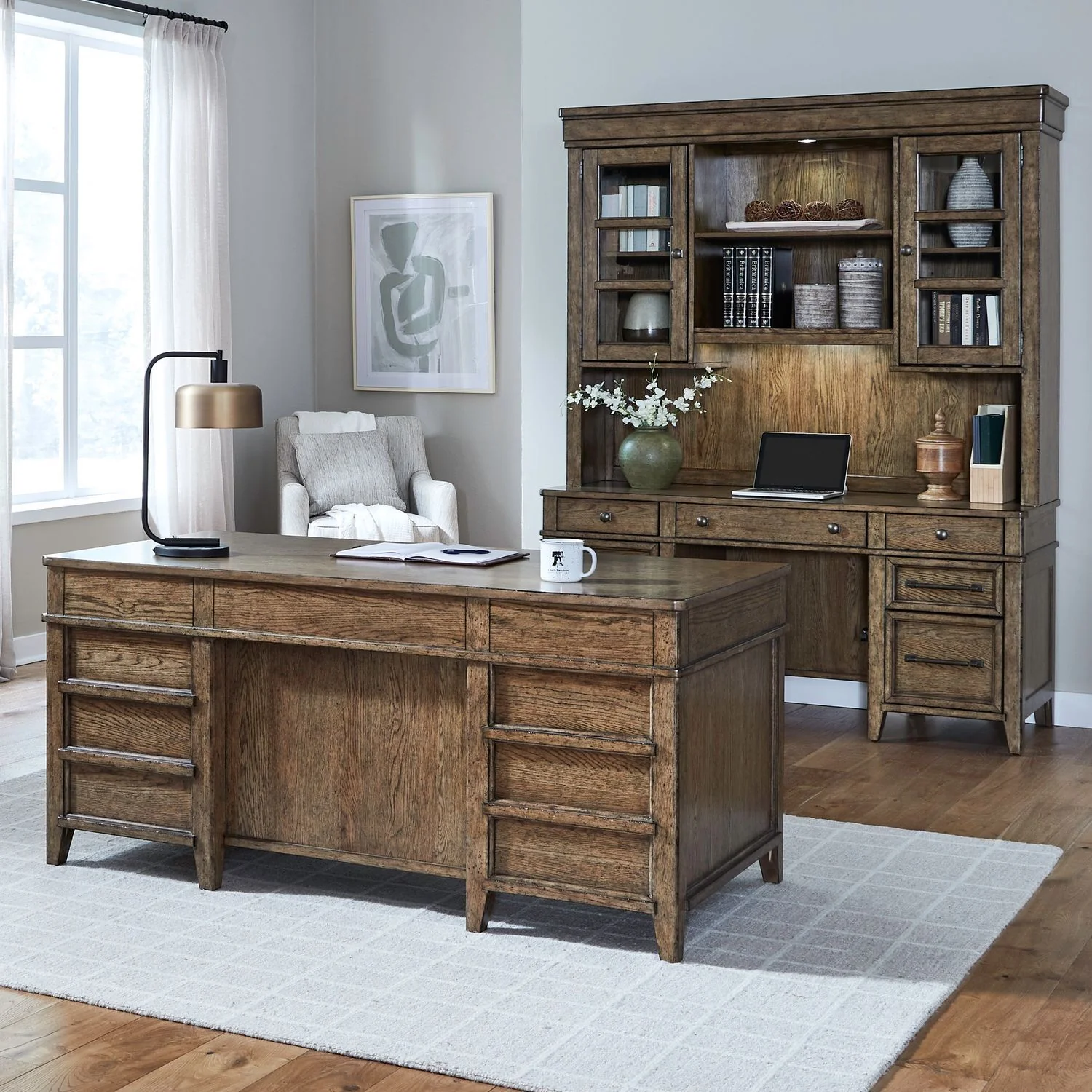 Carolina Park – 5 Piece Jr Executive Set – Amber Brown