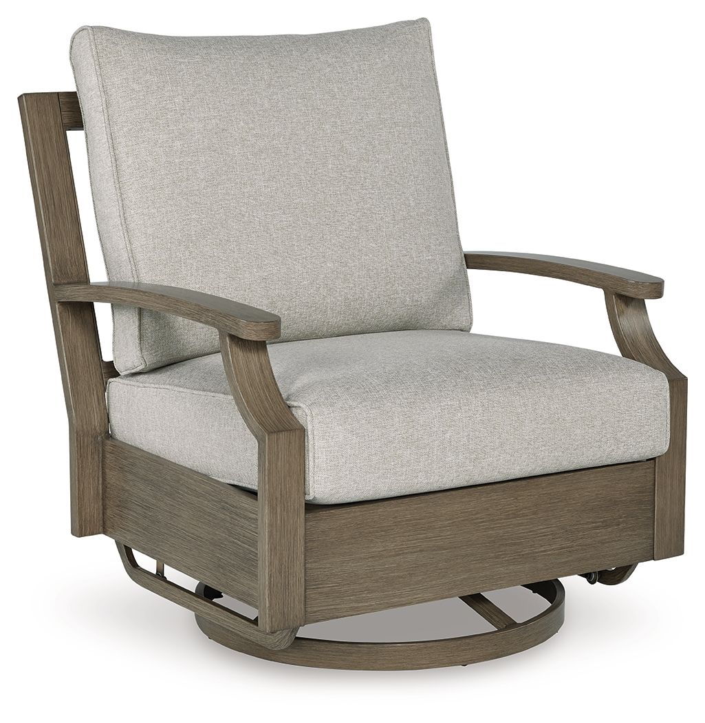Rainier Ranch - Swivel Glider Chair With Cushion - Brown / Beige - Image 3