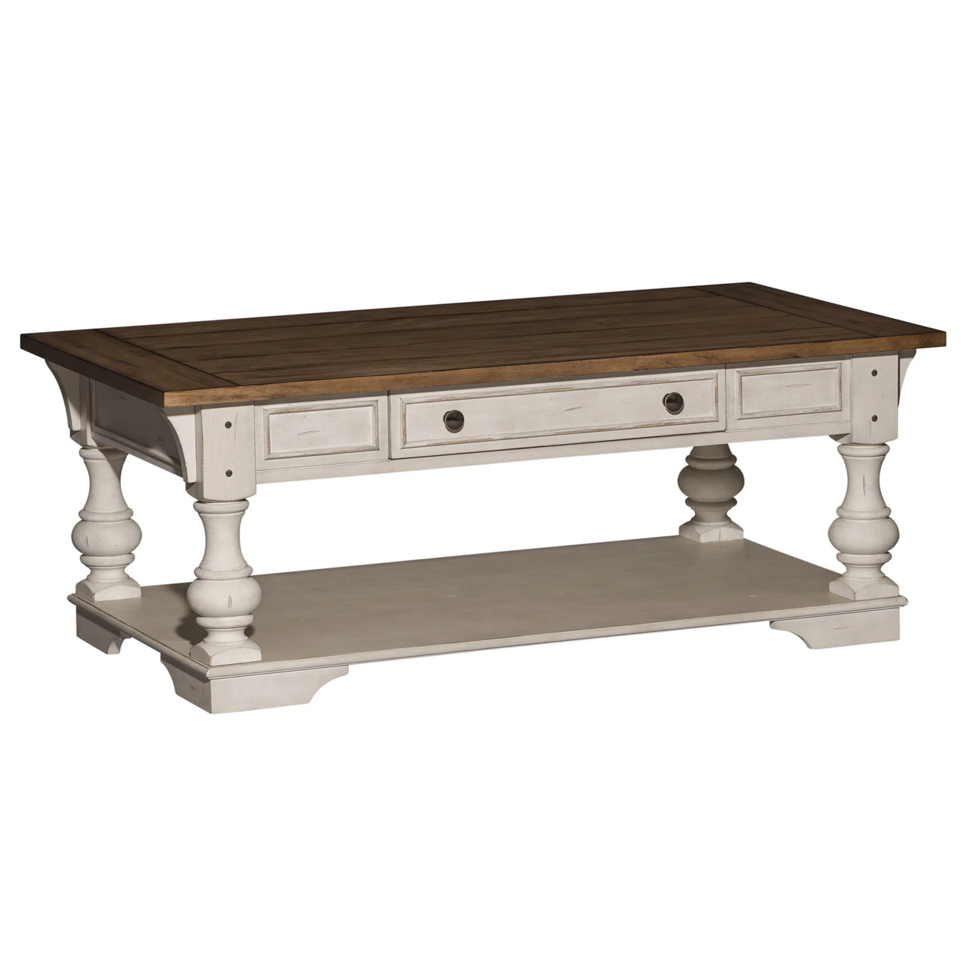 Morgan Creek - Cocktail Table - Antique White / Wirebrushed Tobacco Accents - Image 2