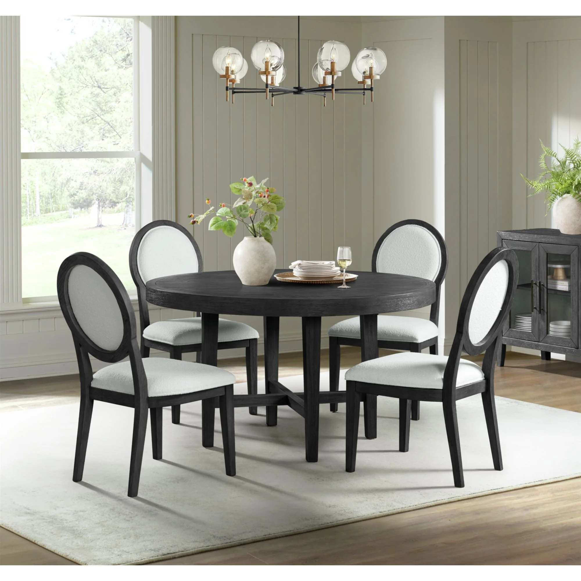 Versailles - Contemporary Round Dining Table - Black - Image 3