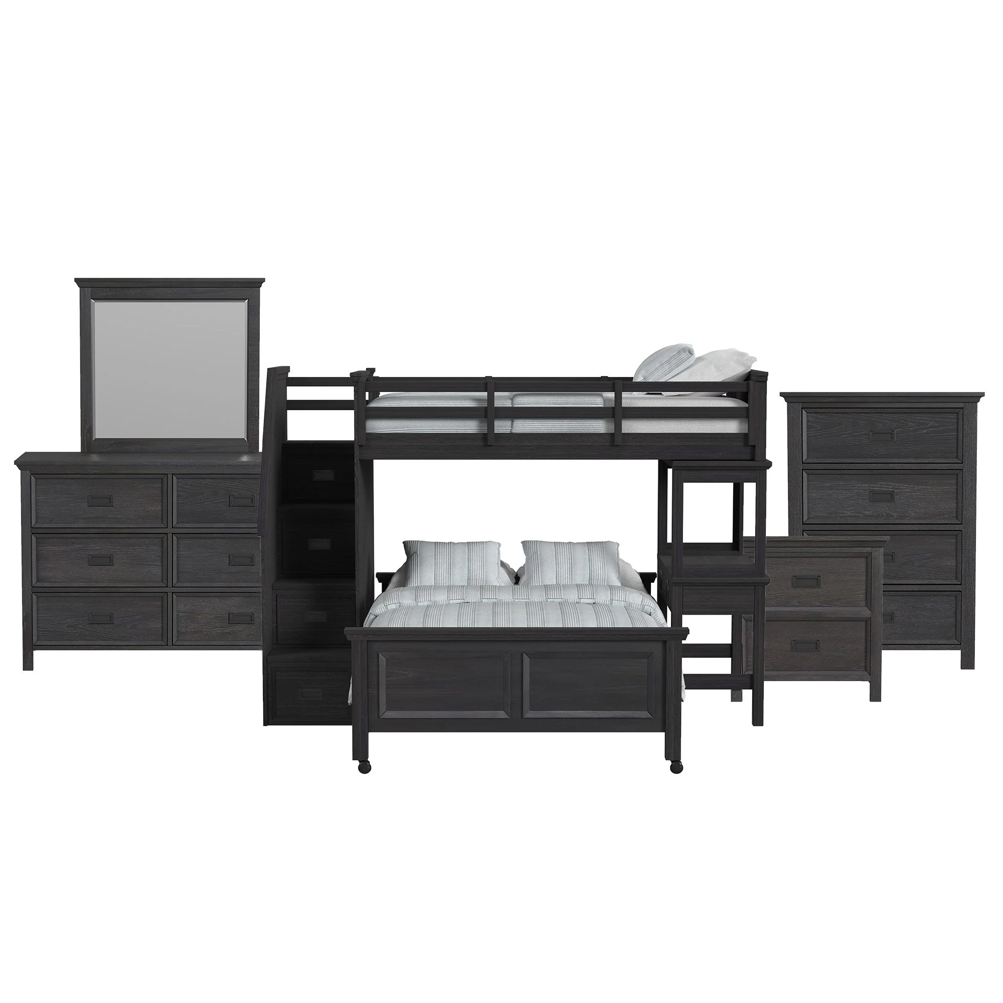 Hampton Kids - Loft With Staircase And Desk With Speaker Bedroom Set - Image 3