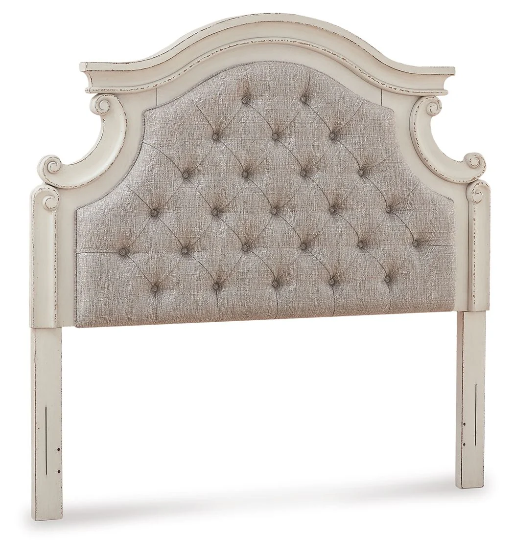 Realyn – Full UPH Panel Headboard – Chipped White